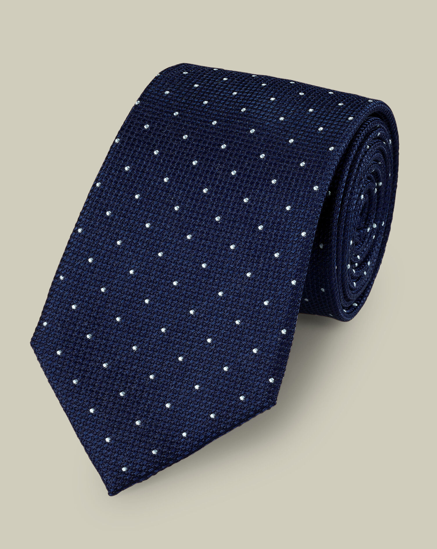 Stain Resistant Spot Silk Tie - Petrol & Light Blue