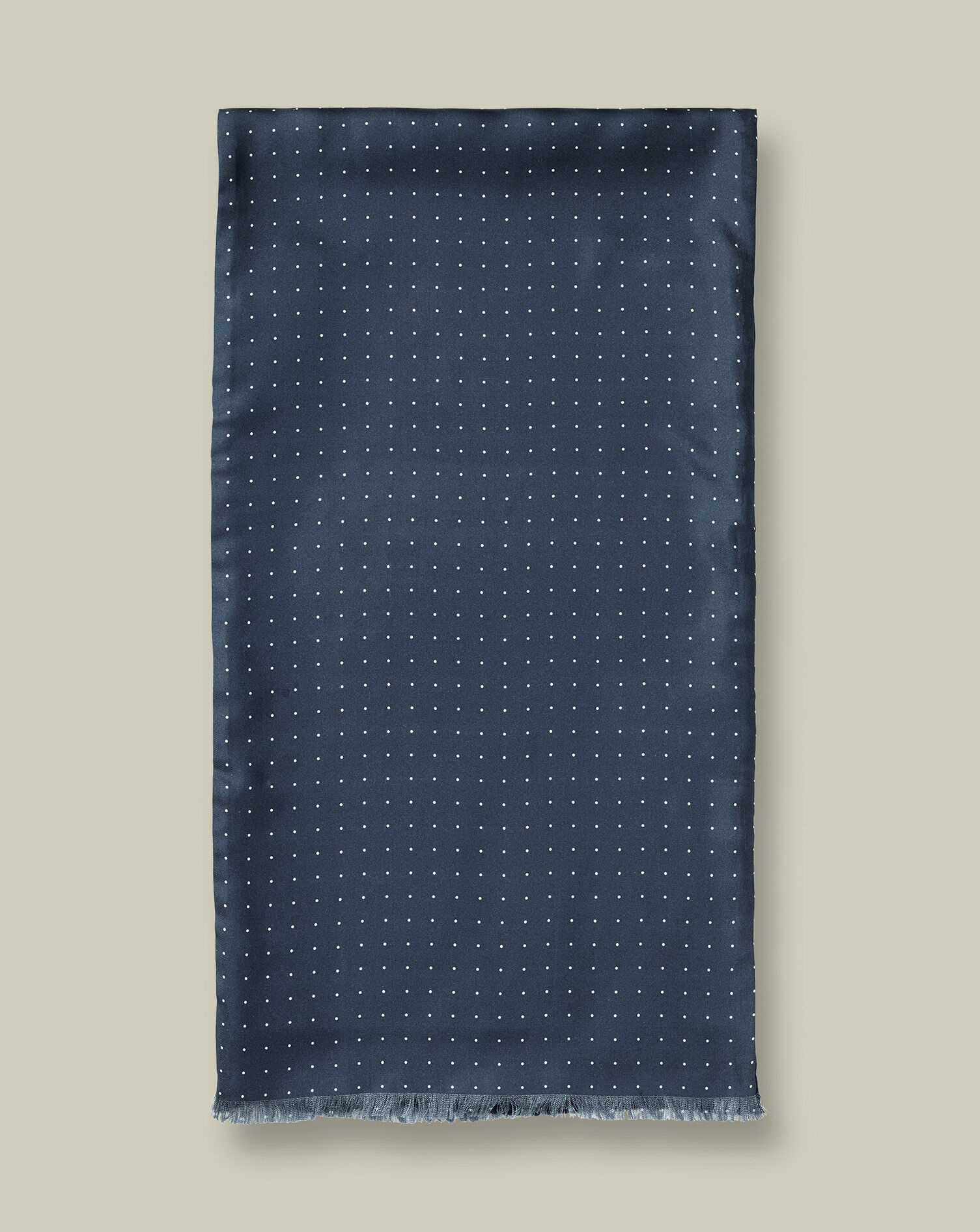 Silk Spot Print Scarf - Navy