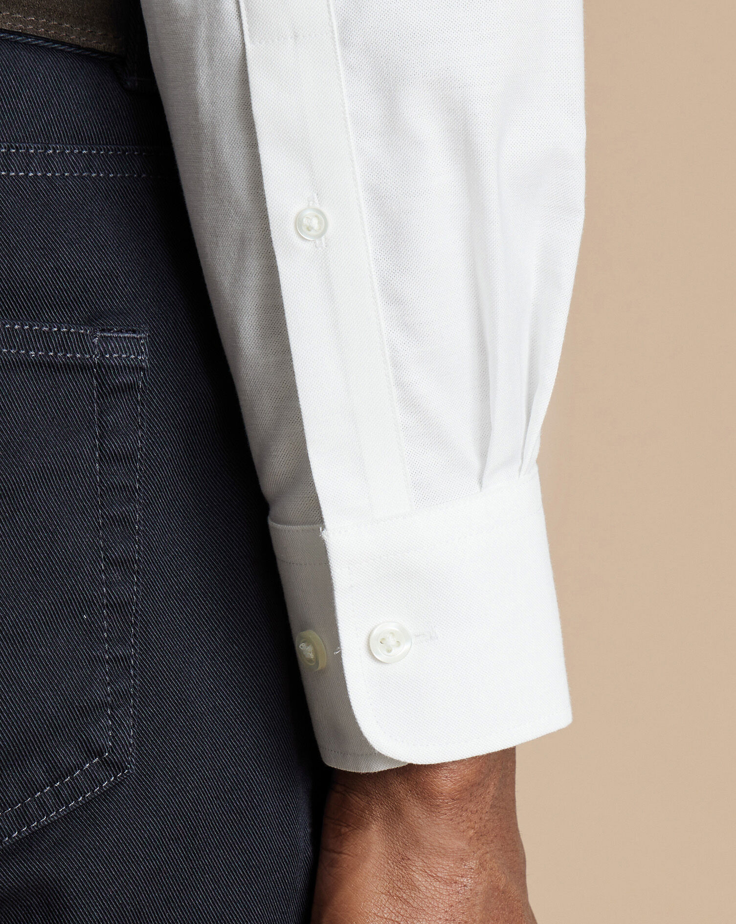 Non-Iron Stretch Oxford Shirt - White