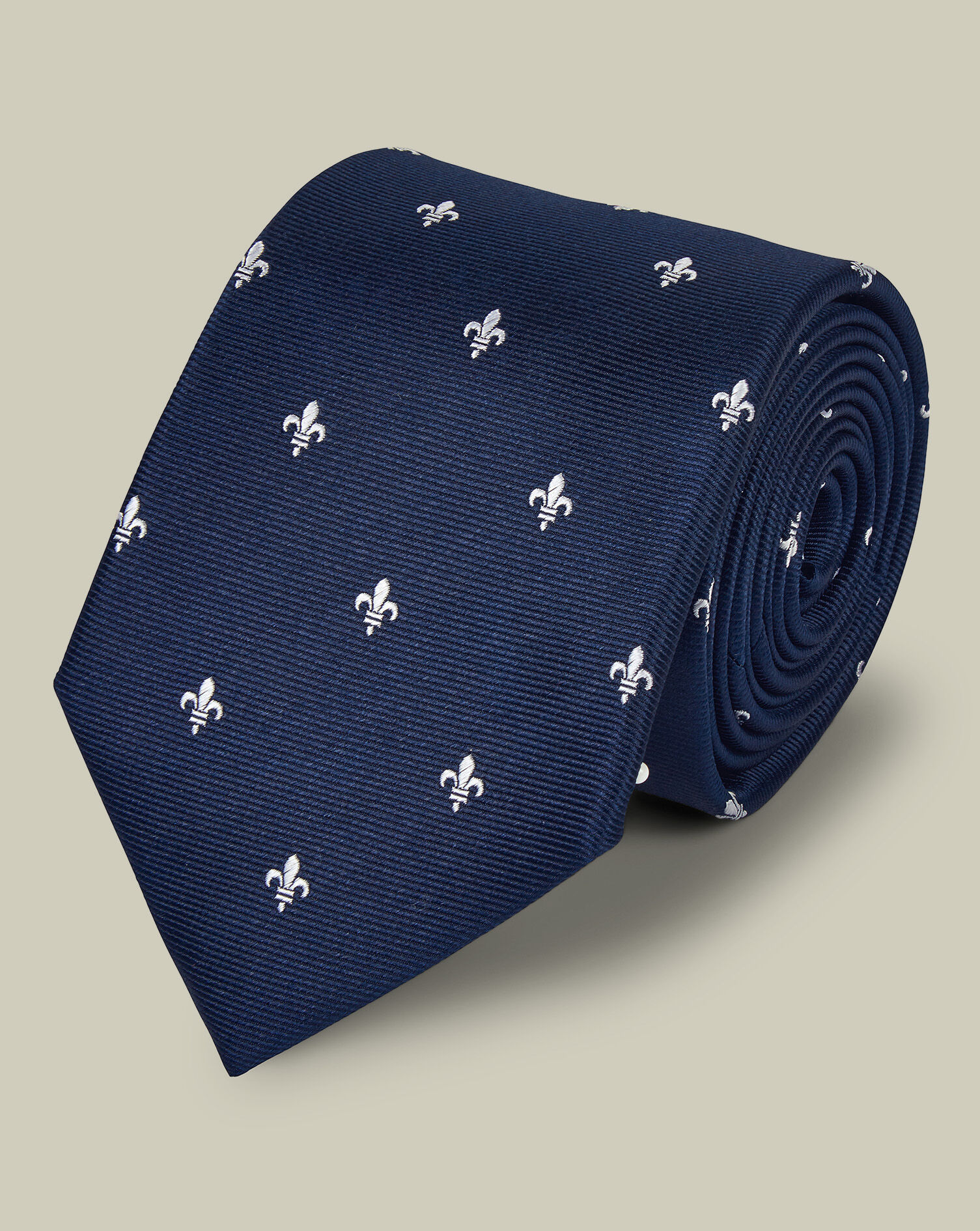 Silk Fleur-de-lys Tie - French Blue