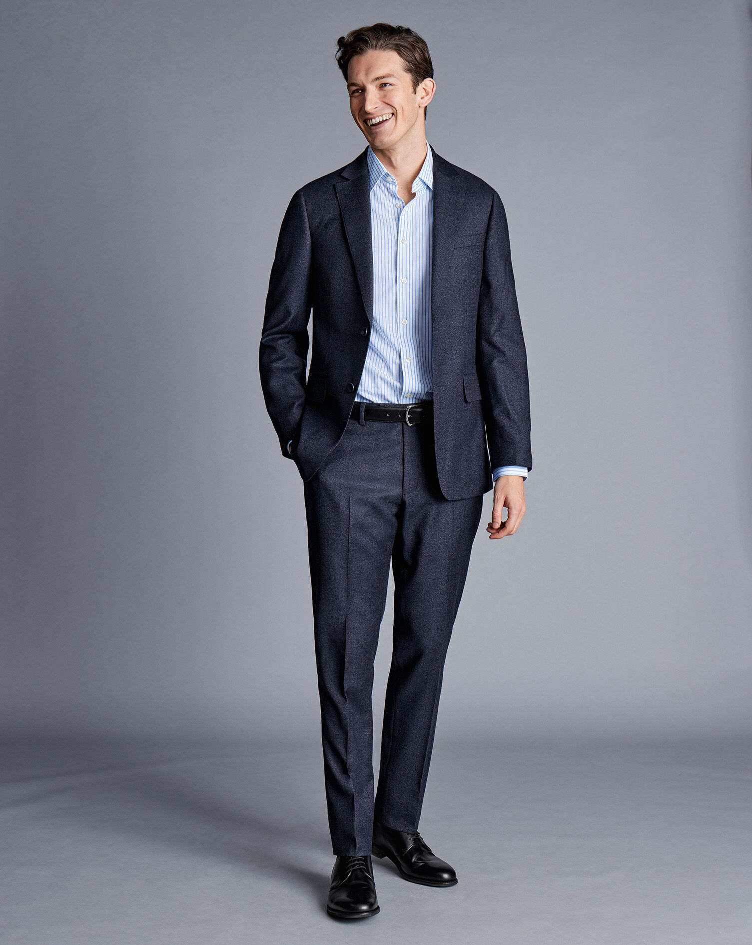 Italian Pindot Suit - Denim Blue