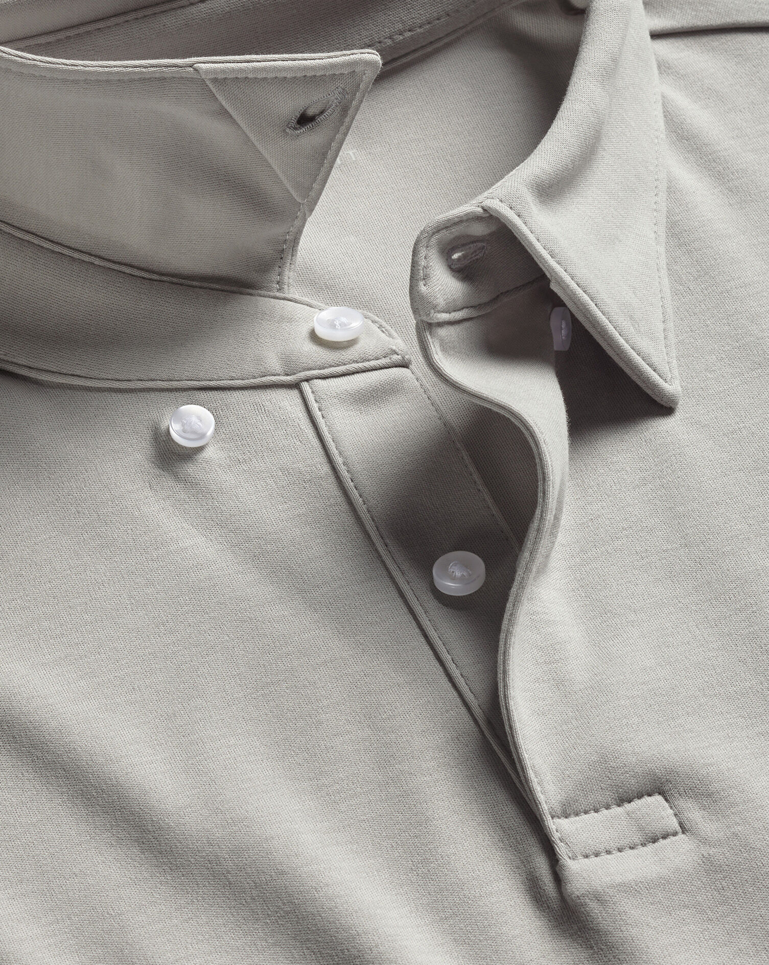 Long Sleeve Jersey Polo - Silver Grey
