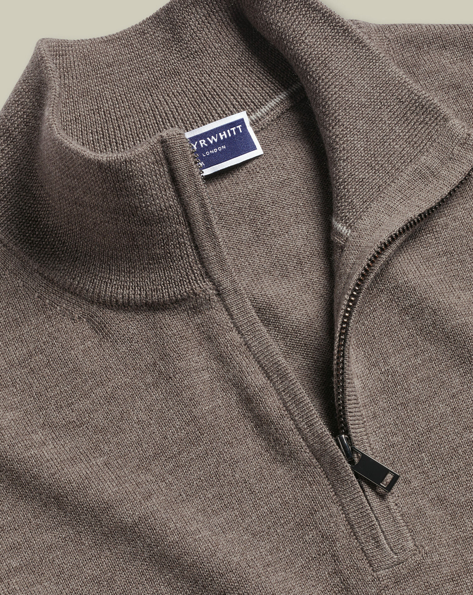 Merino Quarter Zip Sweater - Mocha