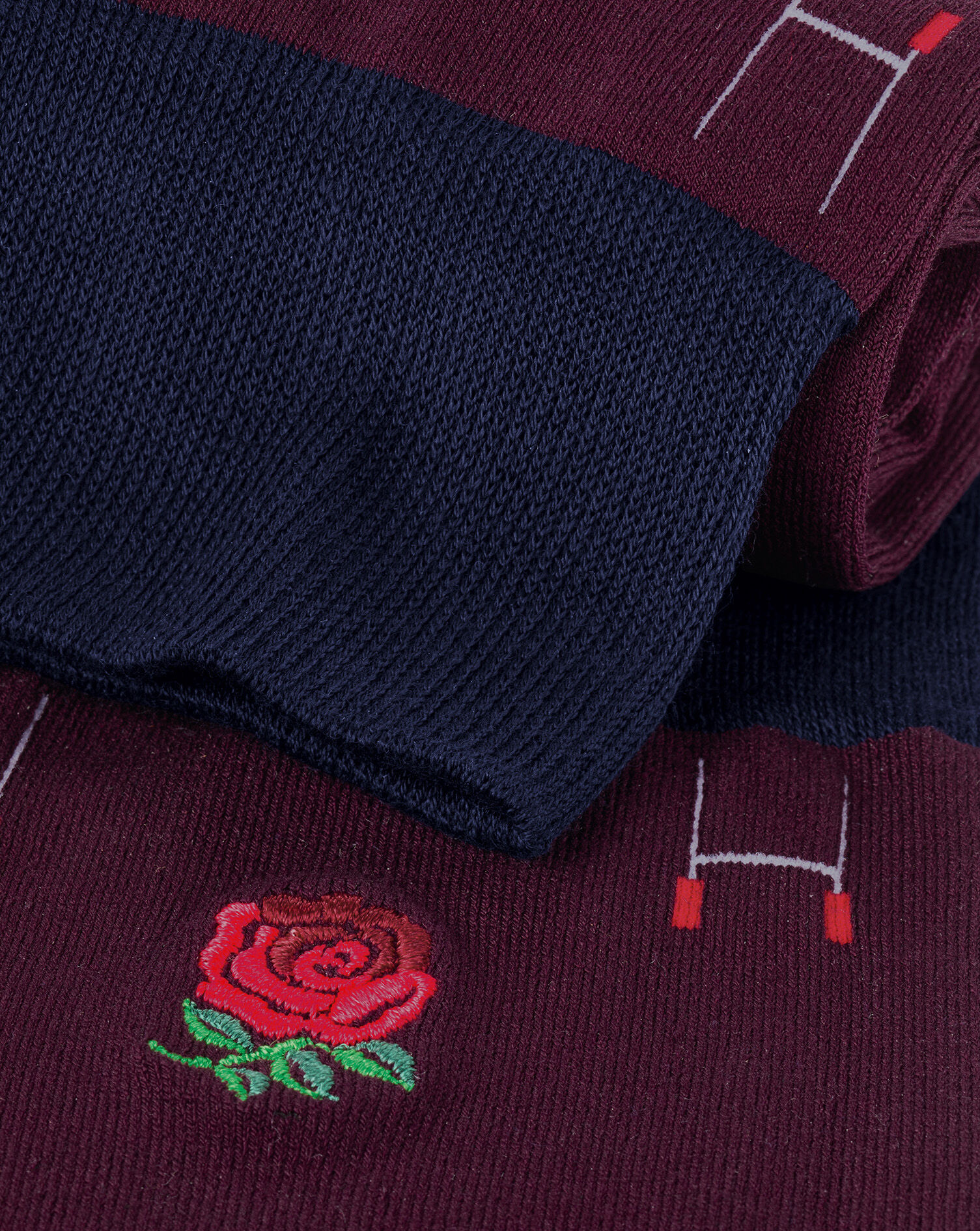 England Rugby Design Socks - Wine Red
