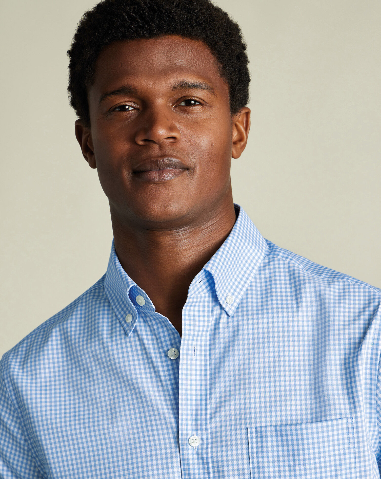 Non-Iron Stretch Poplin Short Sleeve Shirt - Sky Blue