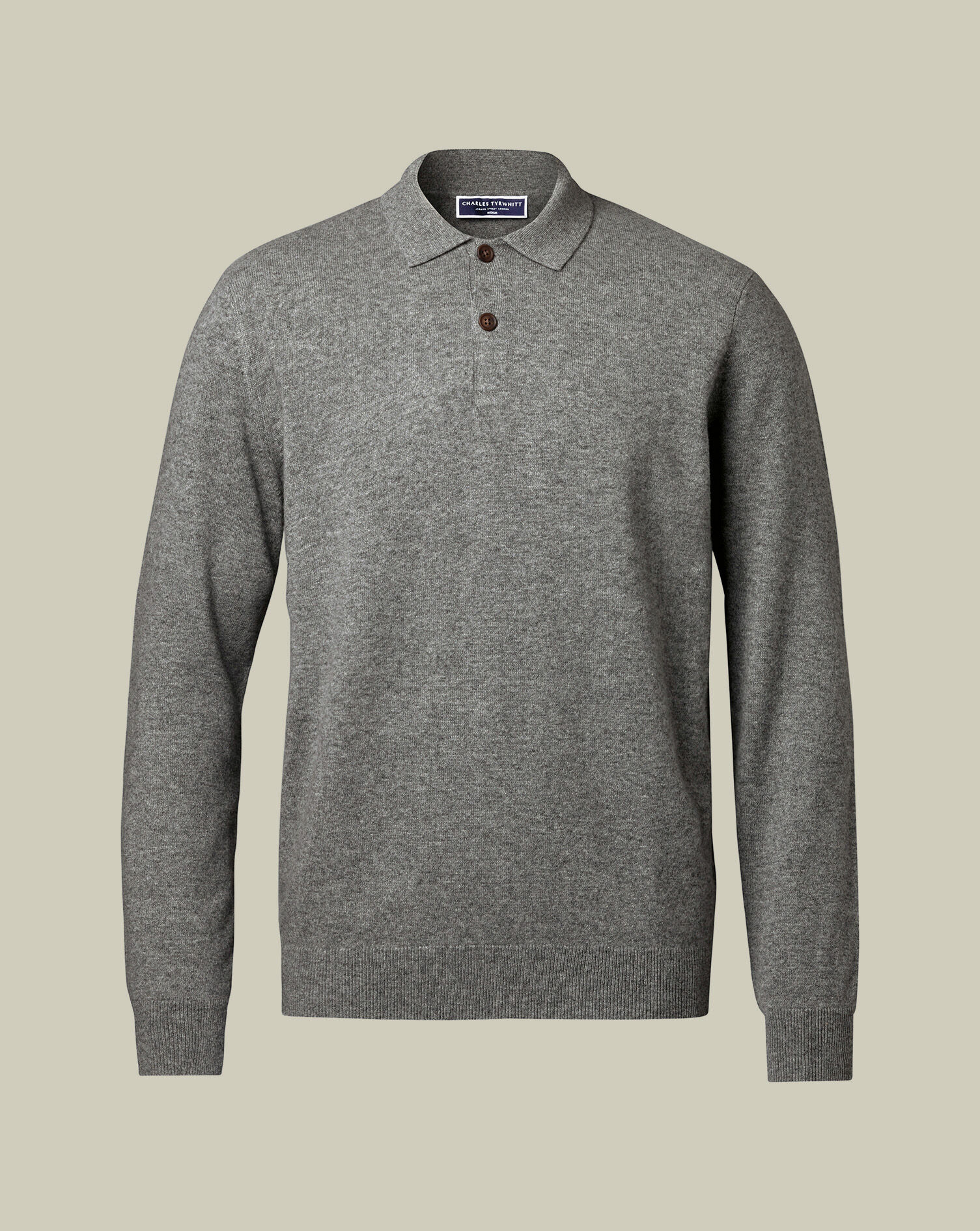 Cashmere Polo Sweater - Gray
