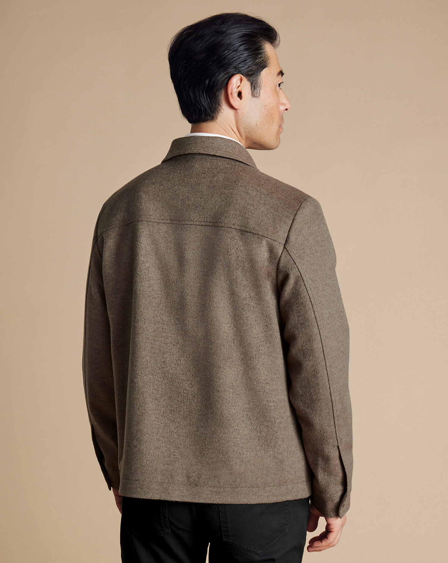 Oatmeal Wool Harrington Jacket