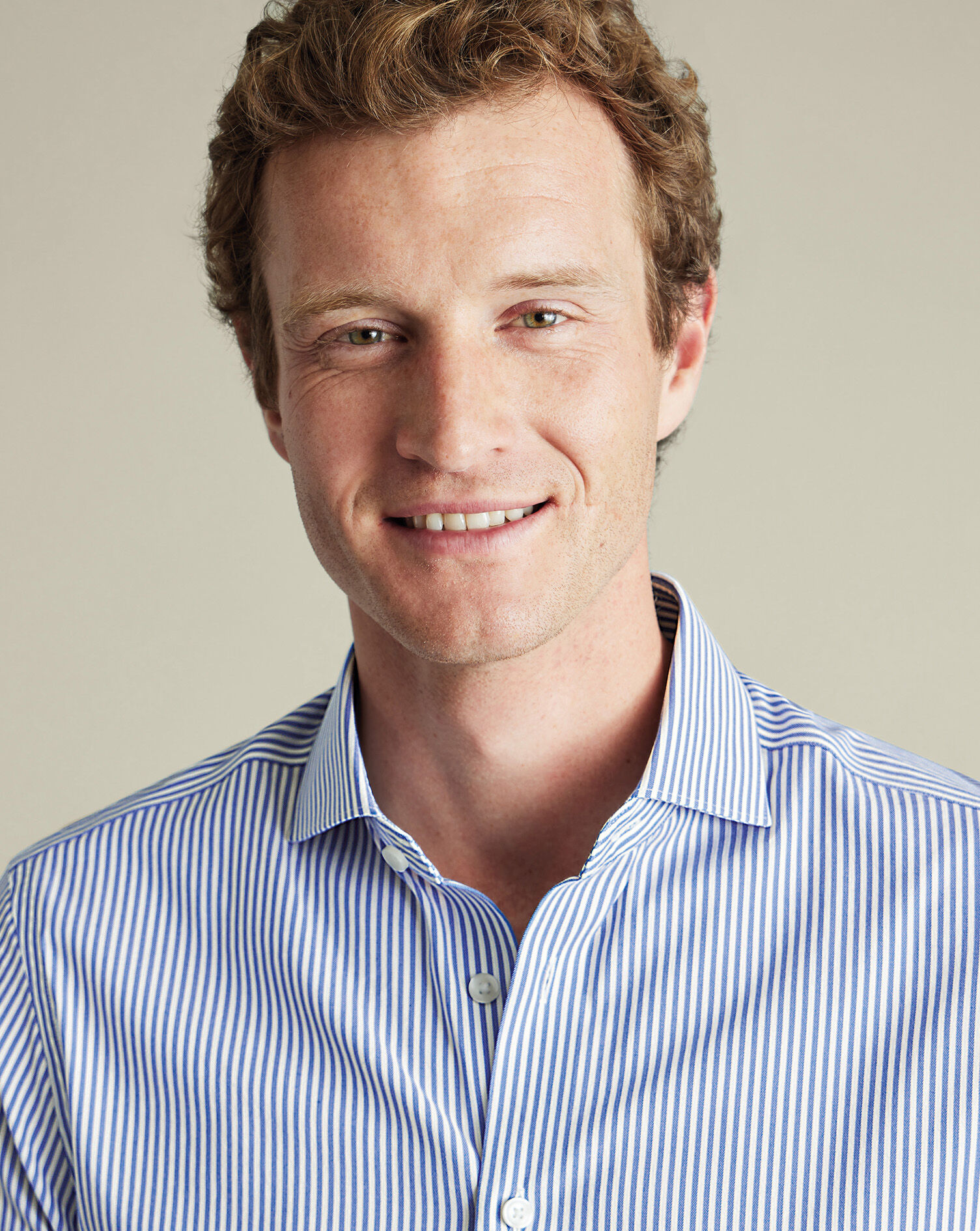 Non-Iron Performance Twill Stripe Shirt - Royal Blue