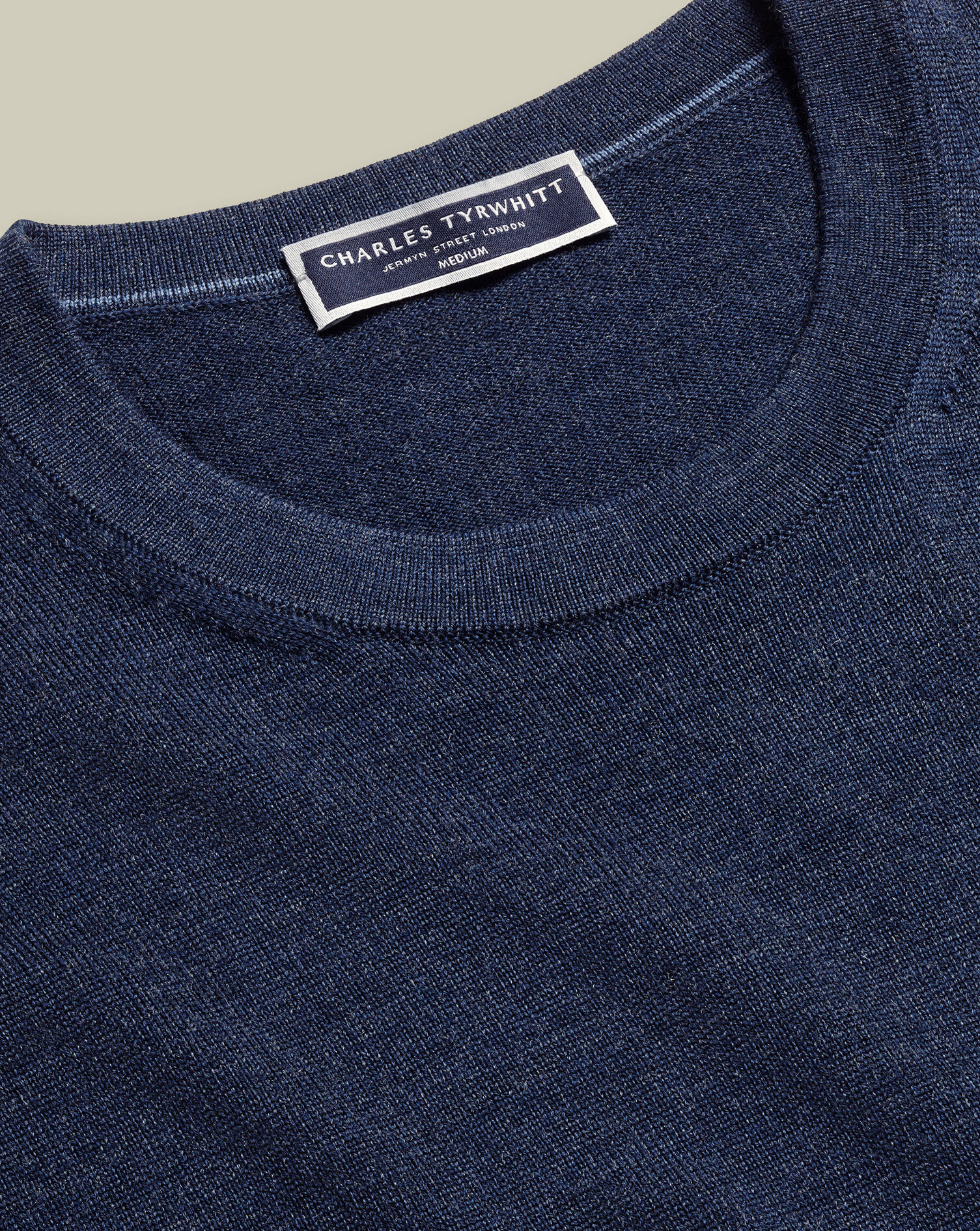 Pure Merino Crew Neck Sweater - Ink Blue