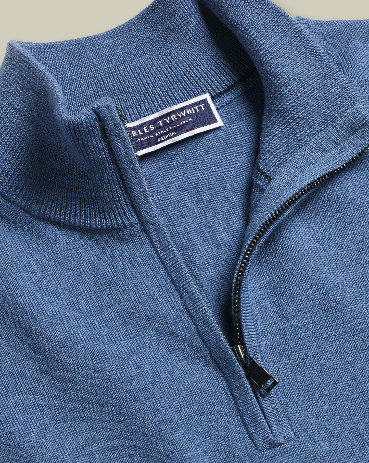 Merino Quarter Zip Sweater - Steel Blue
