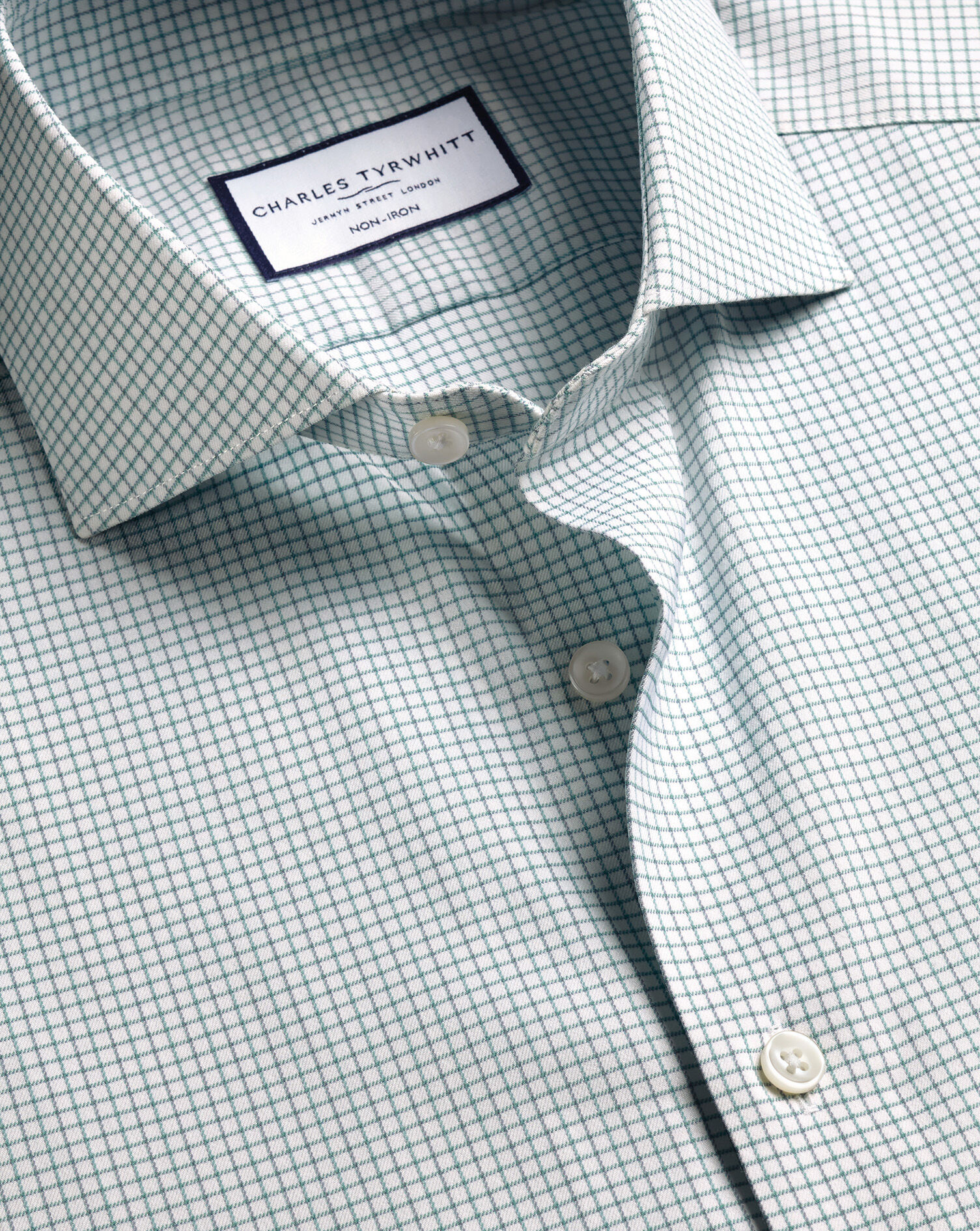Non-Iron Performance Check Shirt - Green