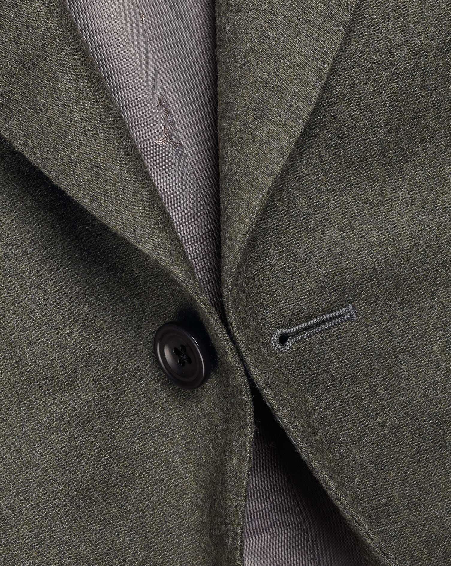 Italian Flannel Suit - Olive Green