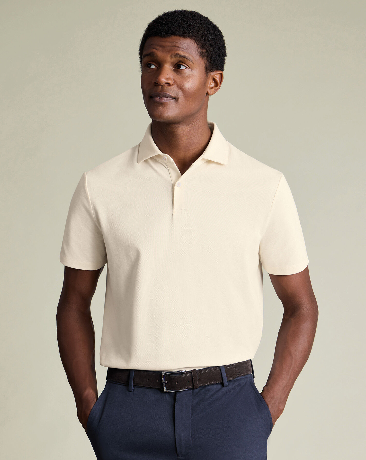Smart Pique Polo - Cream