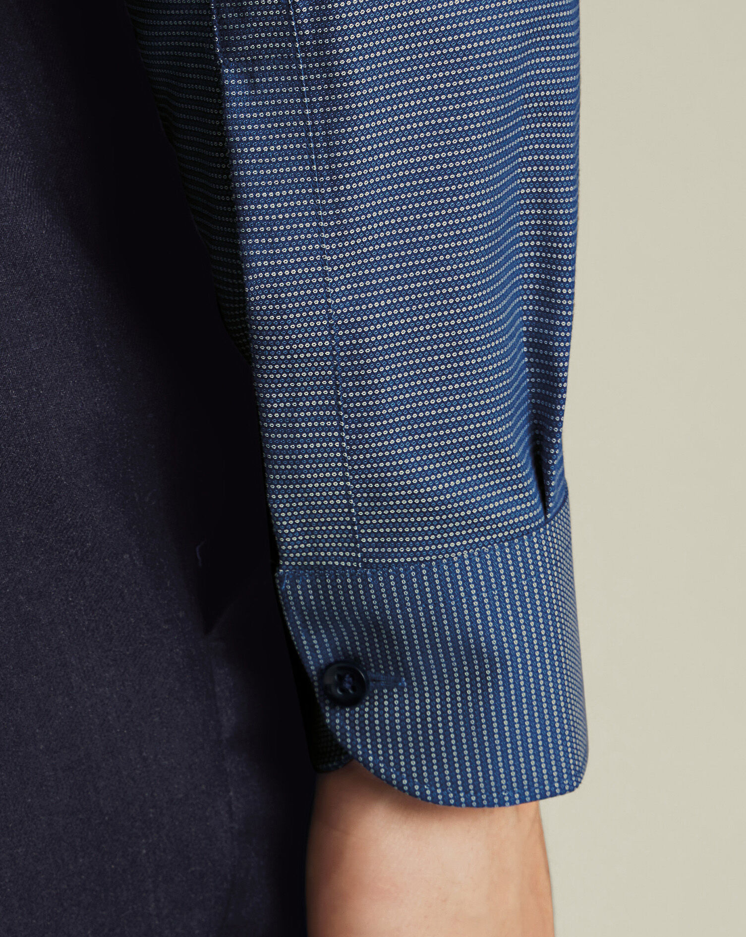 Non-Iron Stretch Circle Texture Shirt - Royal Blue