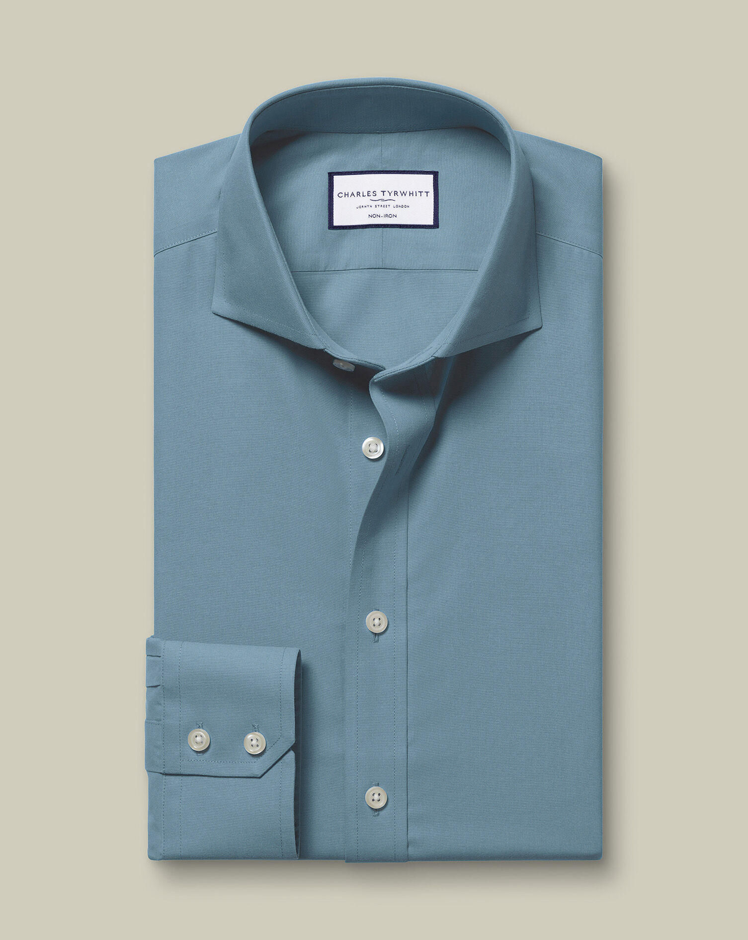 Non-Iron Stretch Poplin Shirt - Airforce Blue