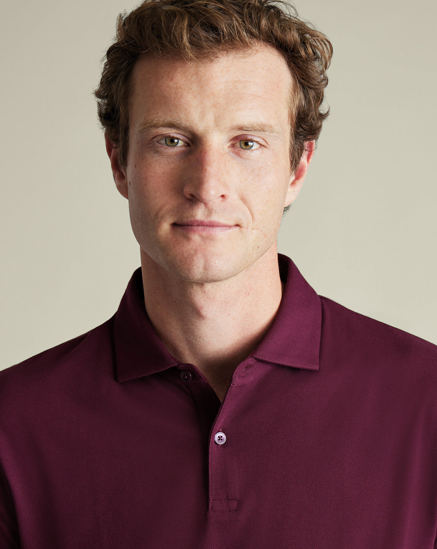 Smart Pique Polo - Wine Red