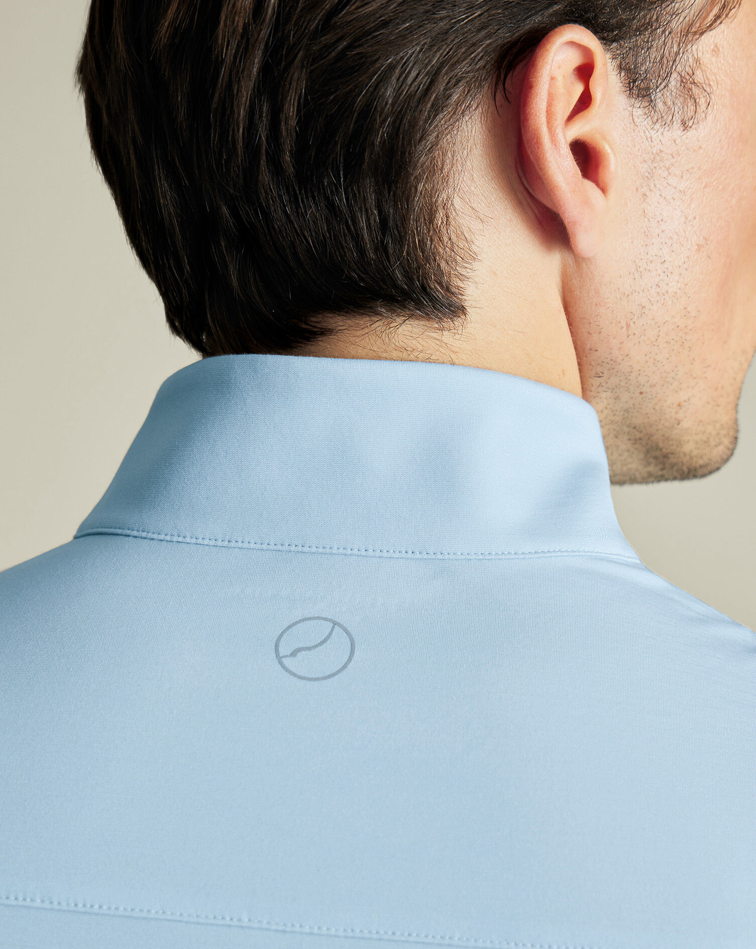 Performance Zip Polo Shirt – Light Blue