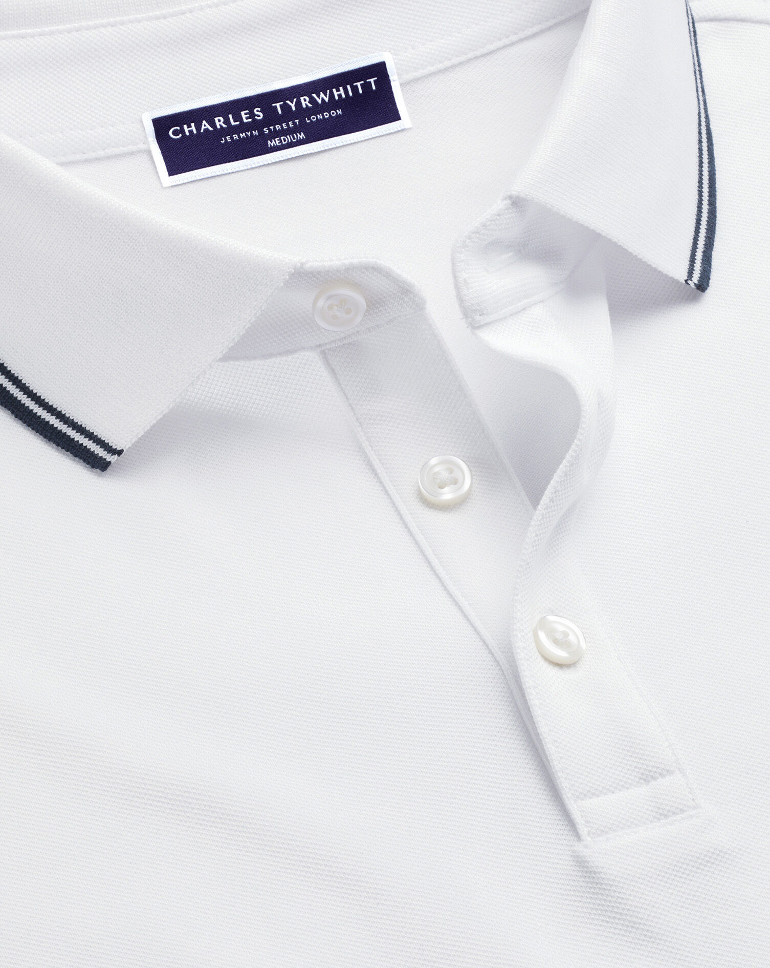 Pique Polo - White