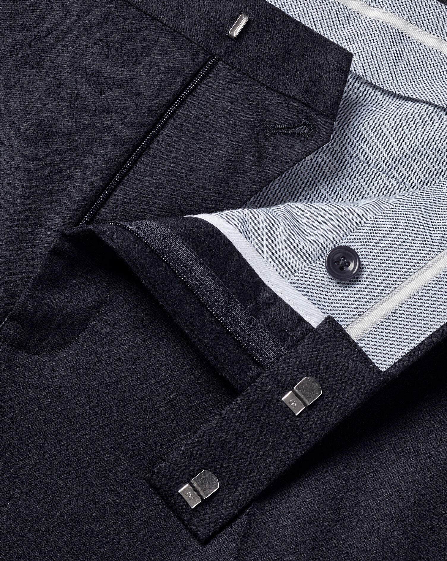 Italian Flannel Suit Pants - Navy