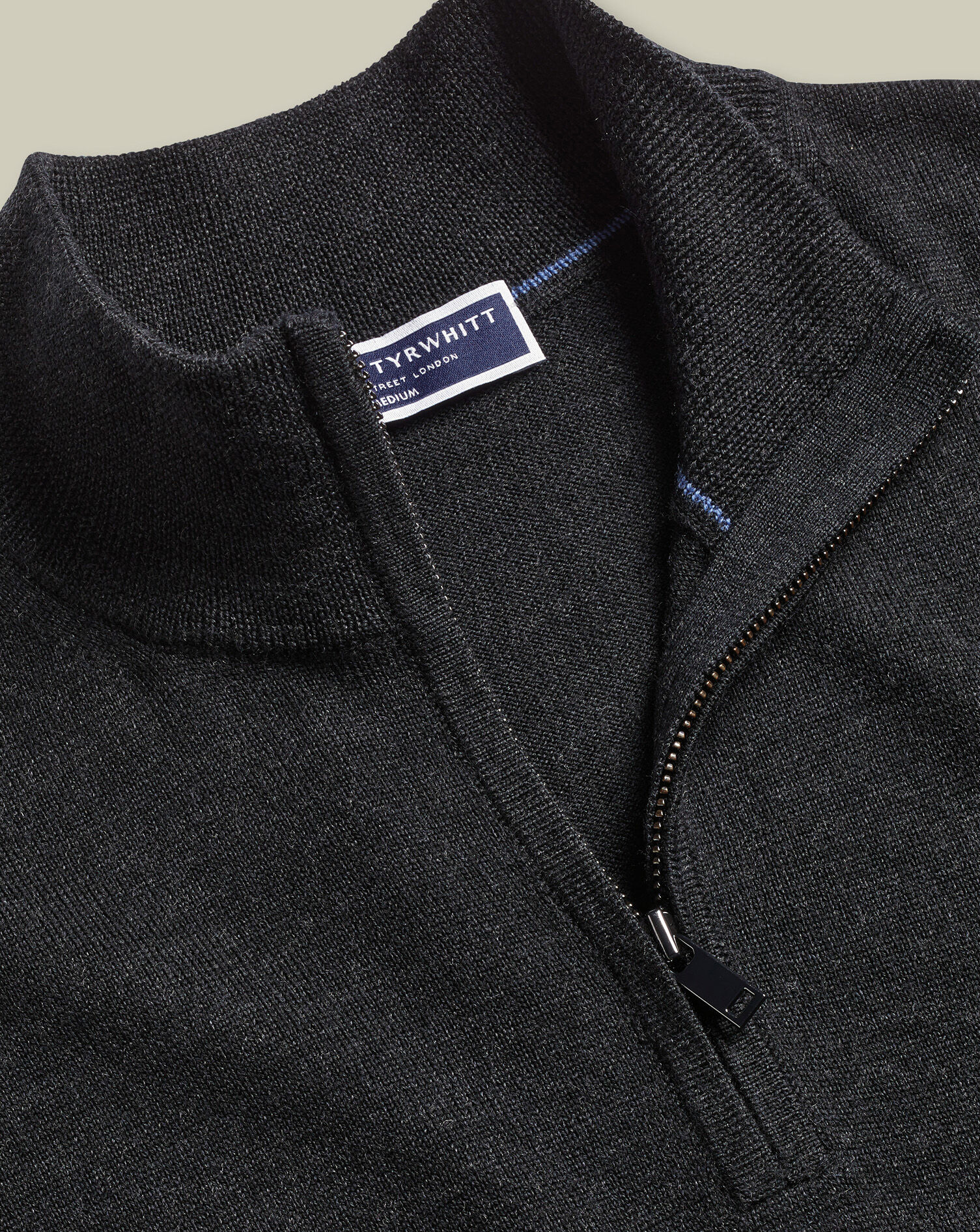 Merino Quarter Zip Sweater - Charcoal Gray