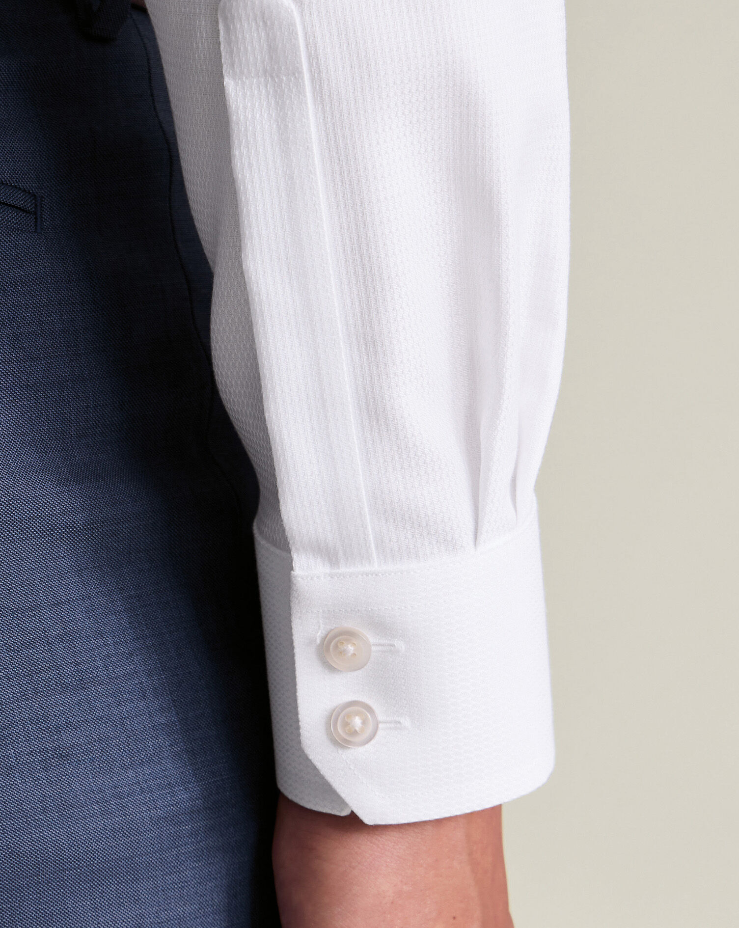 Non-Iron Stretch Burlington Weave Shirt - White