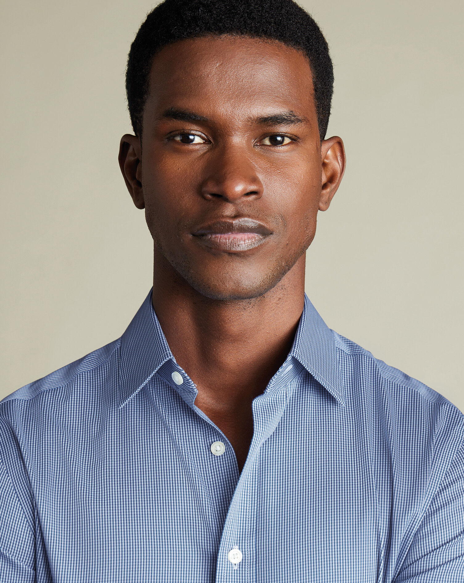 Non-Iron Puppytooth Shirt - Royal Blue