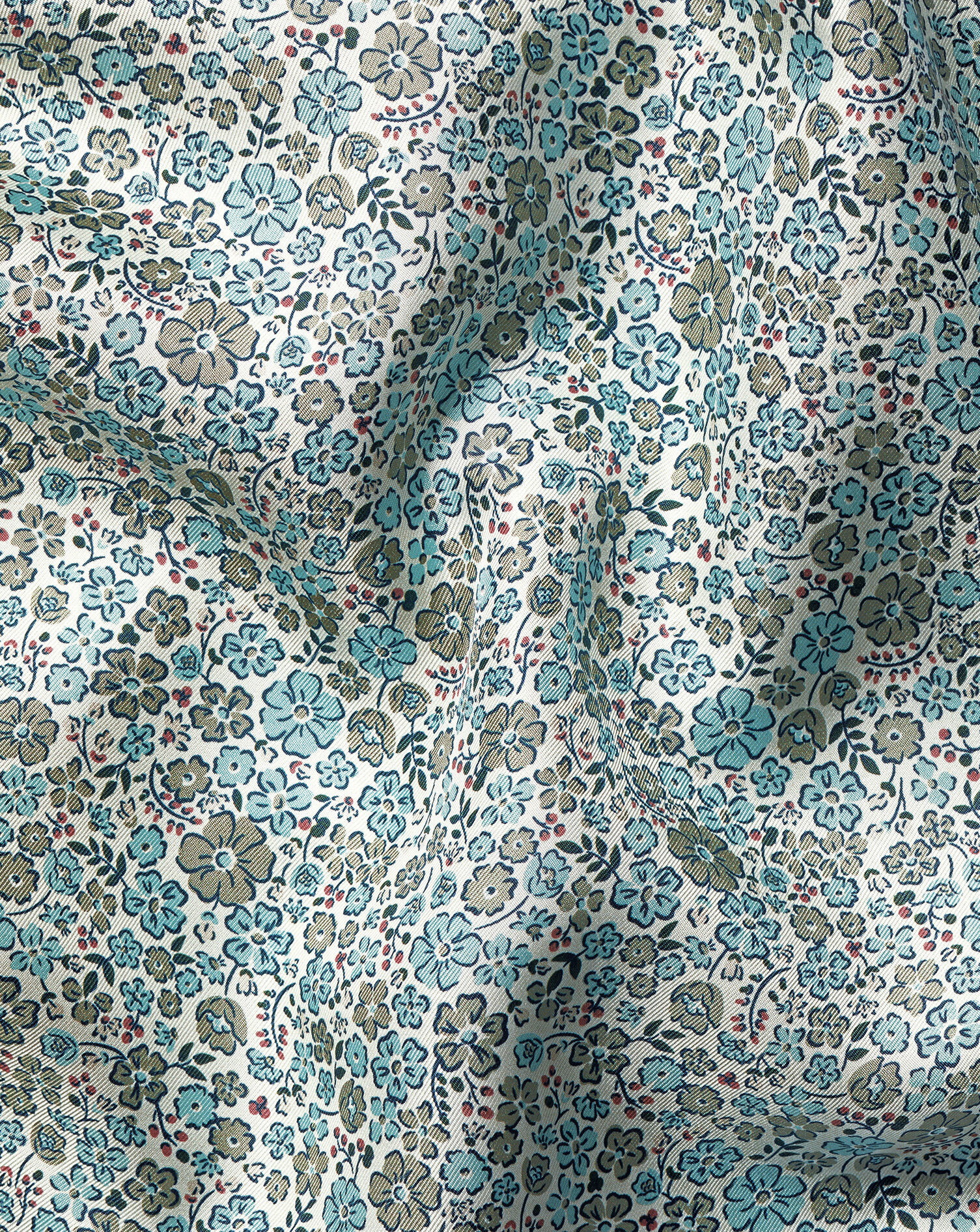 Silk Floral Pocket Square - Ivory & Spearmint
