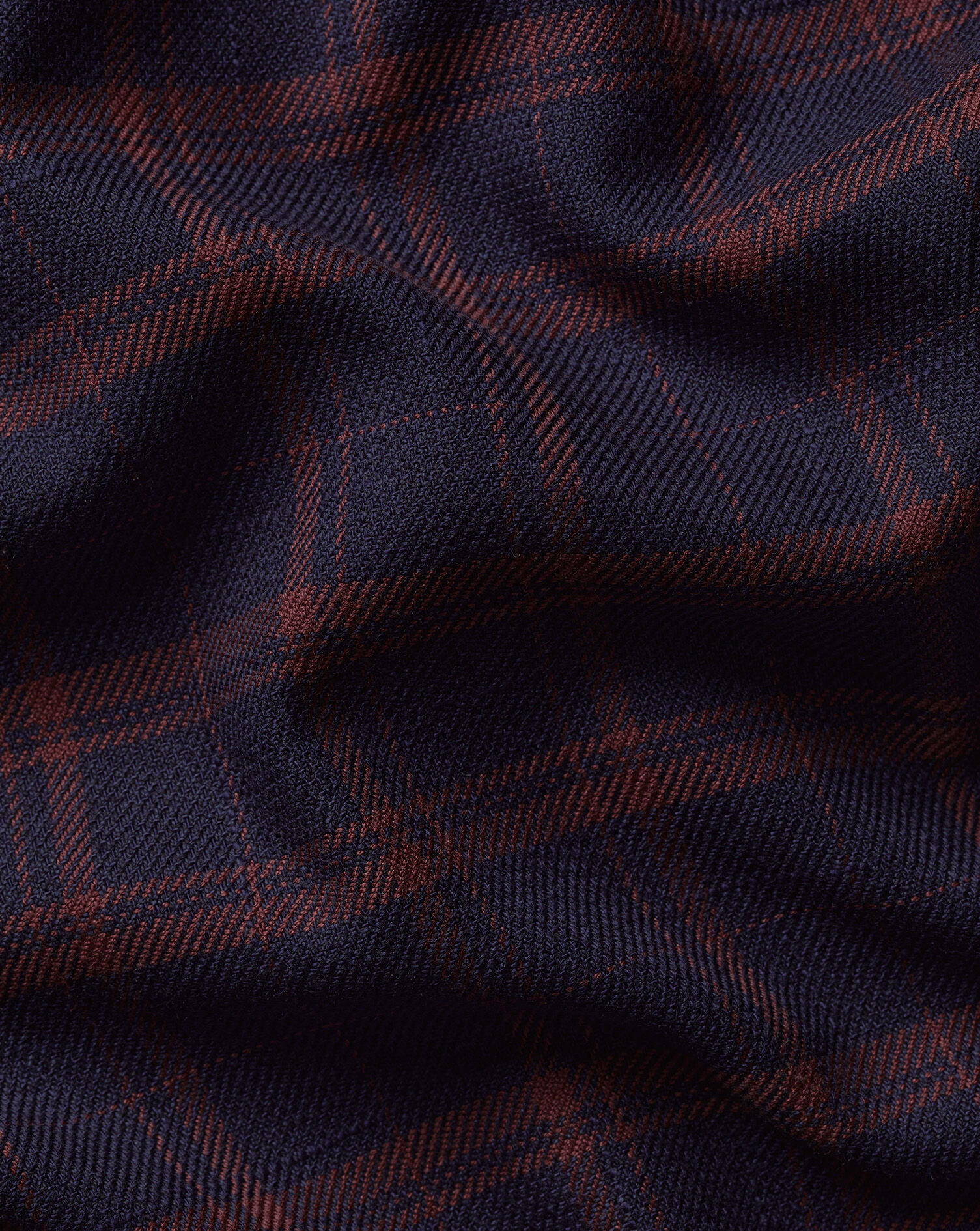 Twill Check Shirt - Navy Blue & Rust