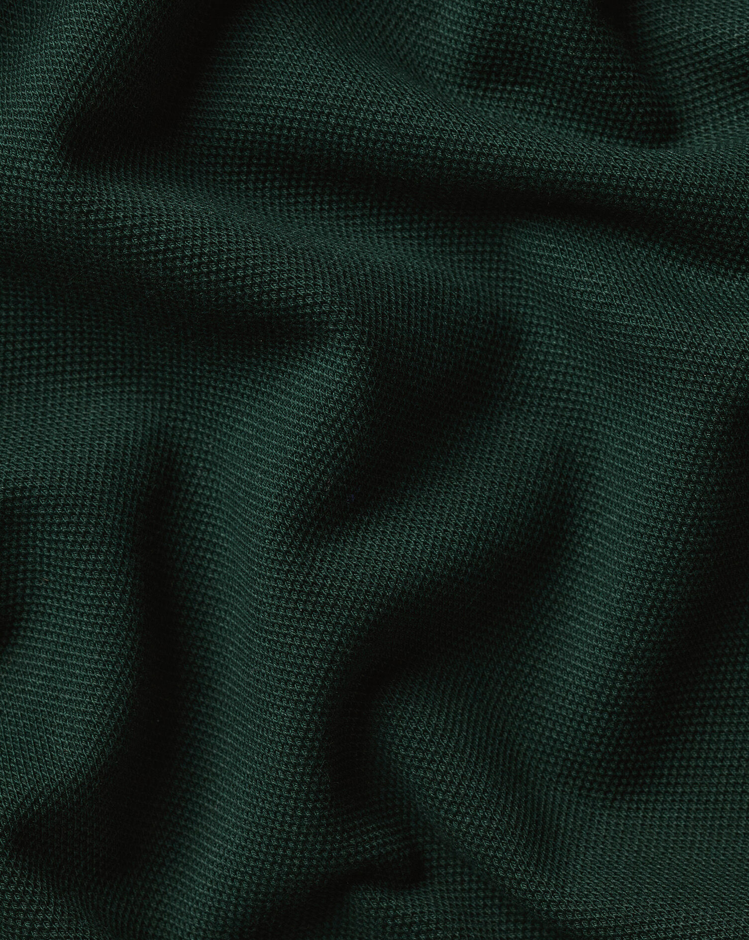Long Sleeve Smart Pique Polo - Dark Green