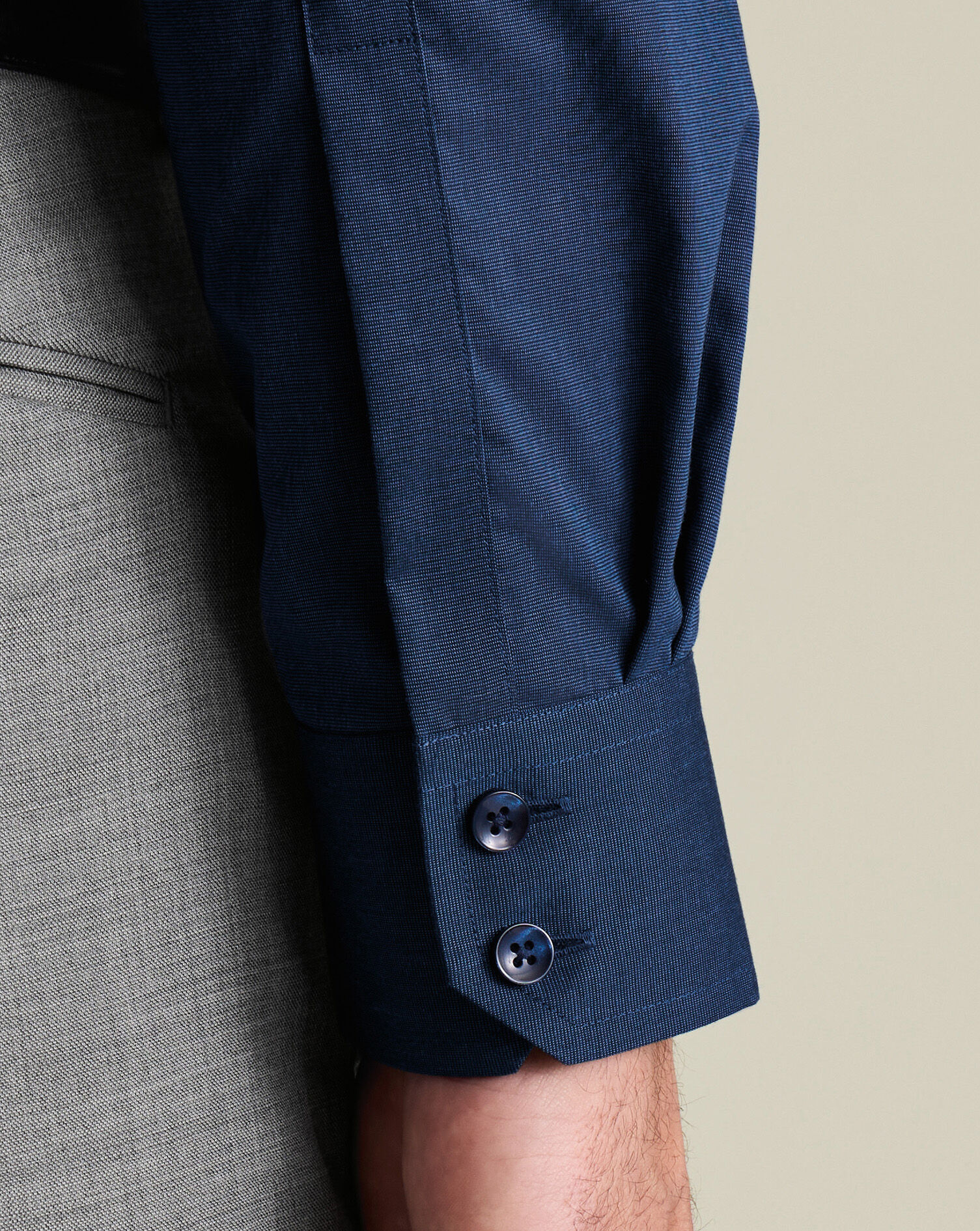 Non-Iron Stretch Poplin Shirt - Royal Blue