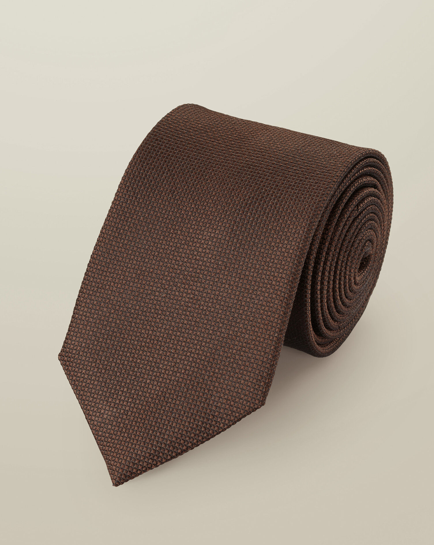 Silk Textured Tie - Chocolate Brown