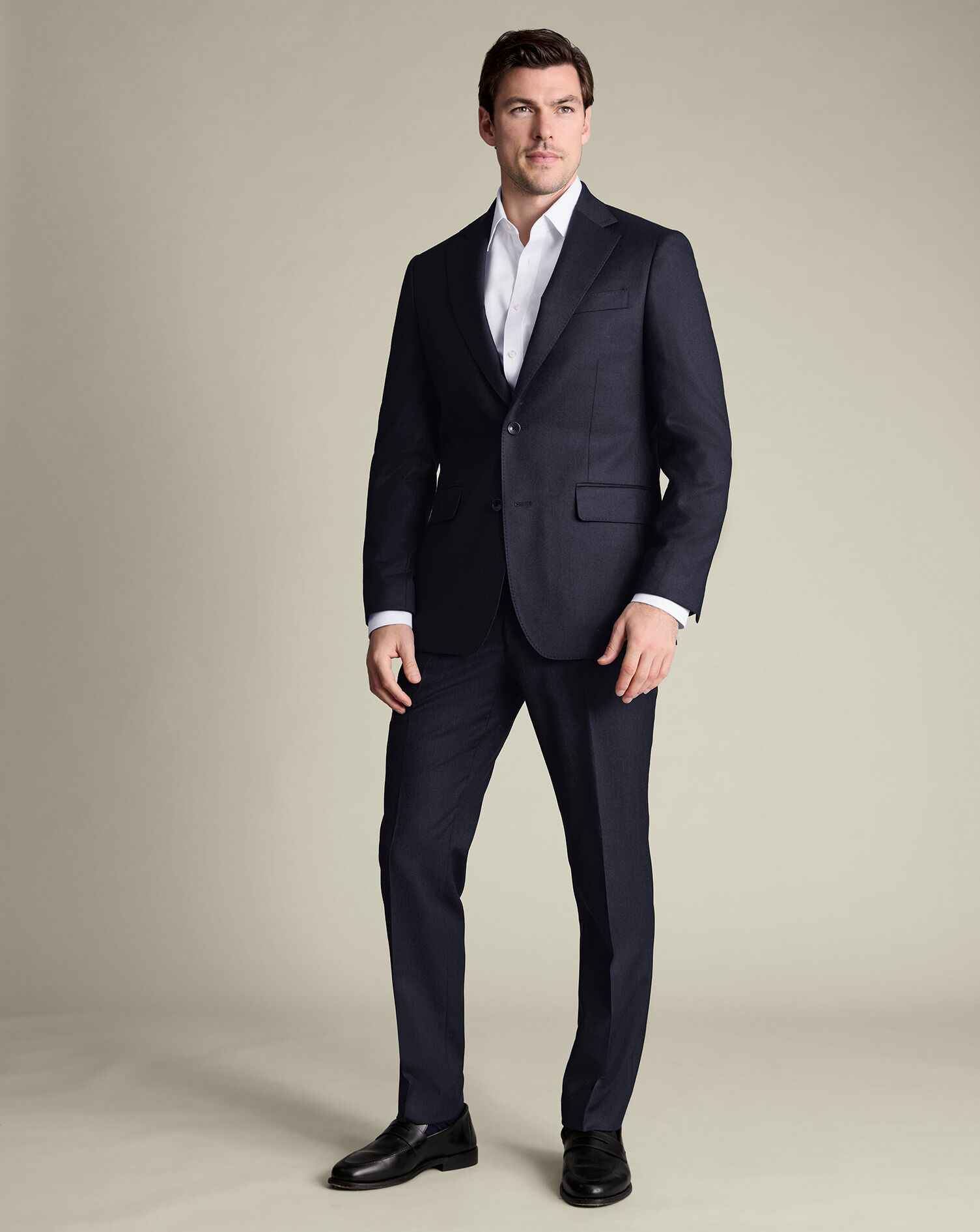 Flannel Italian Suit - Navy