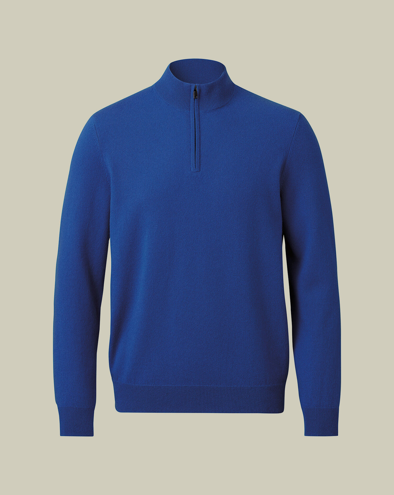 Cashmere Quarter Zip Sweater - Cobalt Blue