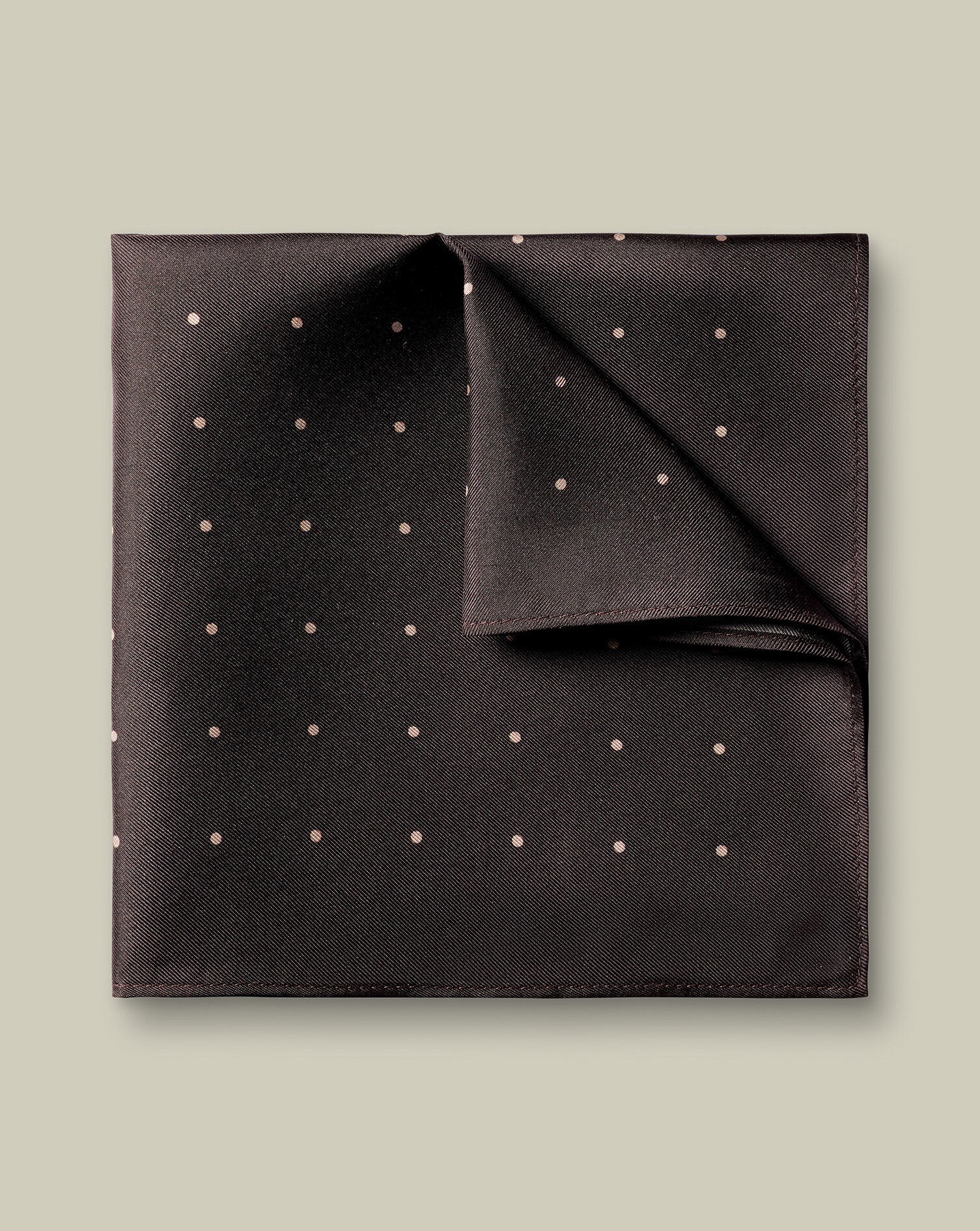 Silk Spot Pocket Square - Chocolate Brown