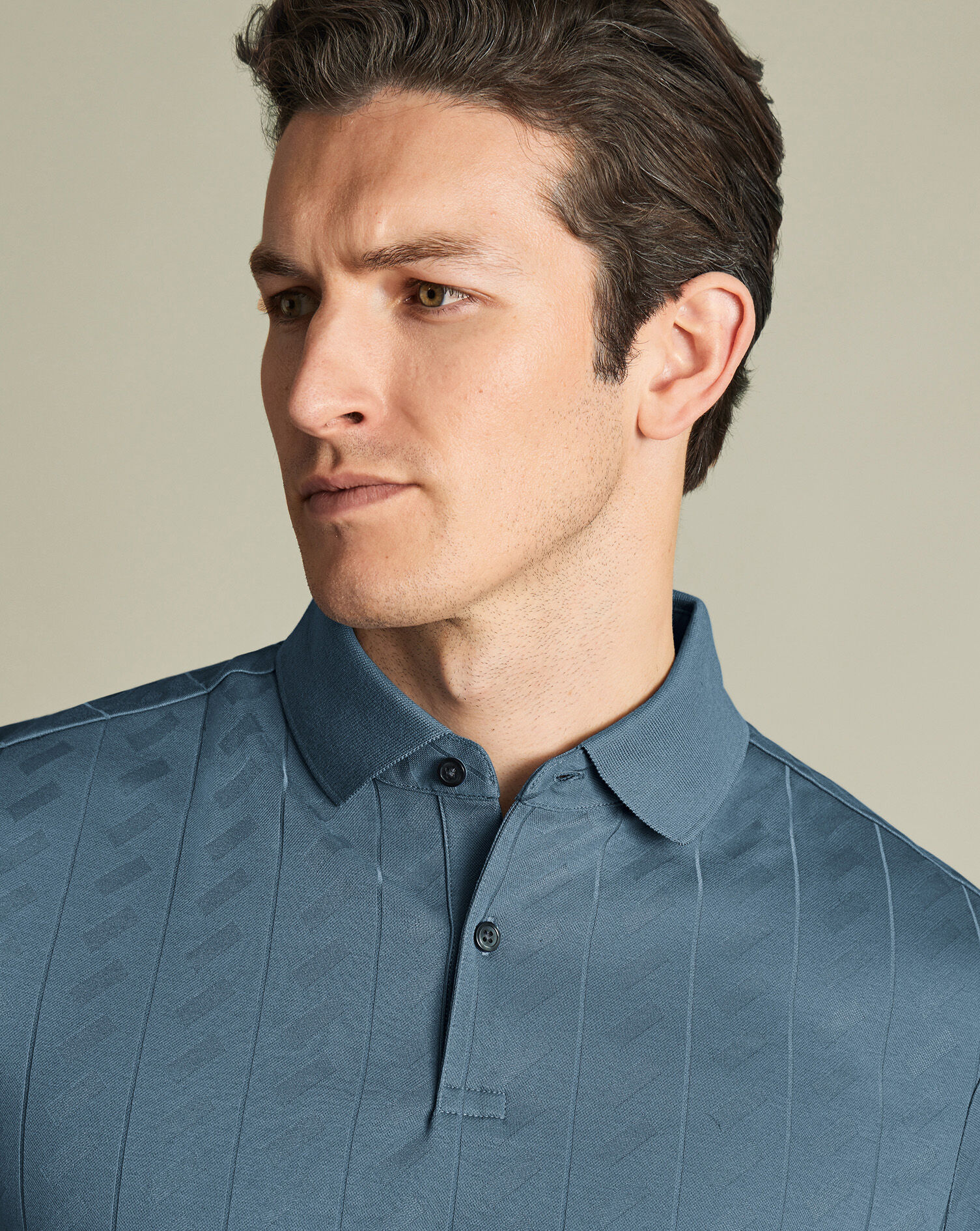 Textured Polo - Airforce Blue