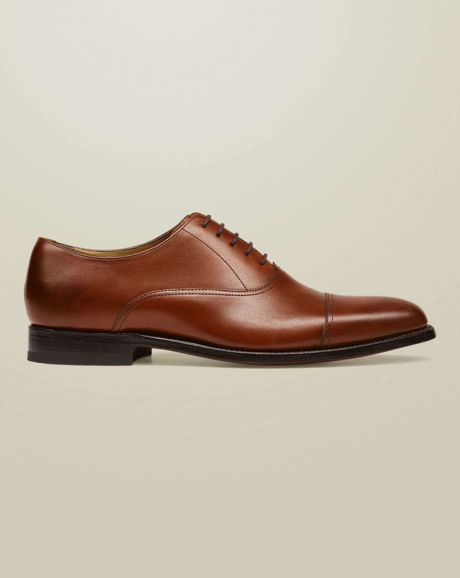 Leather Oxford Shoes - Chestnut Brown