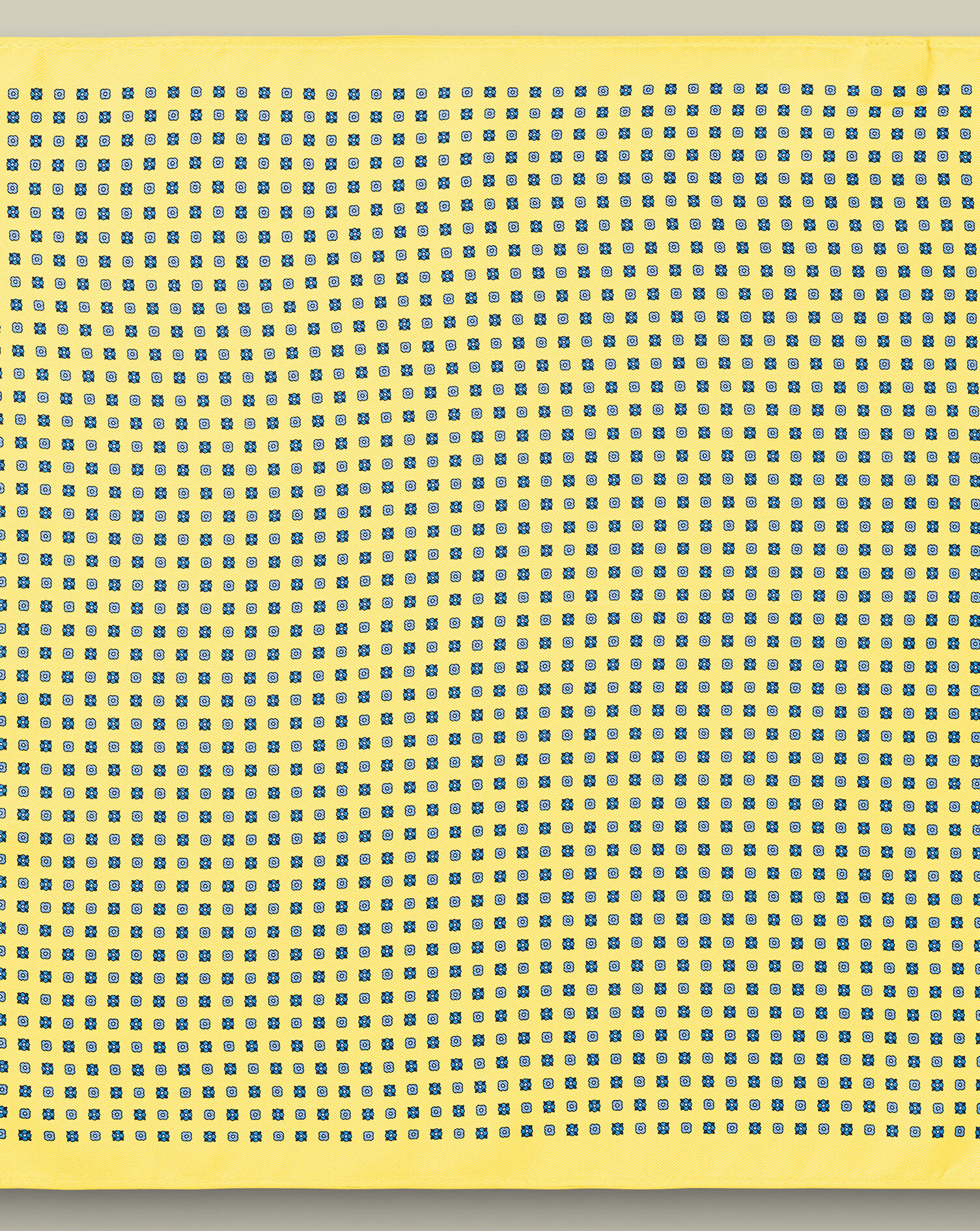 Silk Geo Print Pocket Square - Lemon