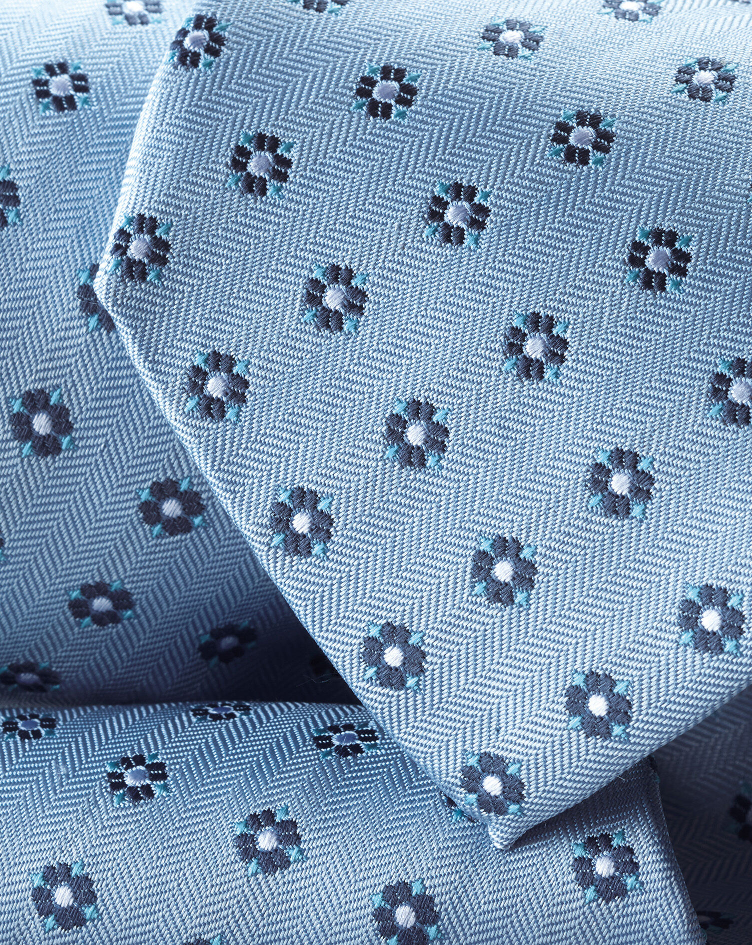 Medallion Silk Tie - Light Blue