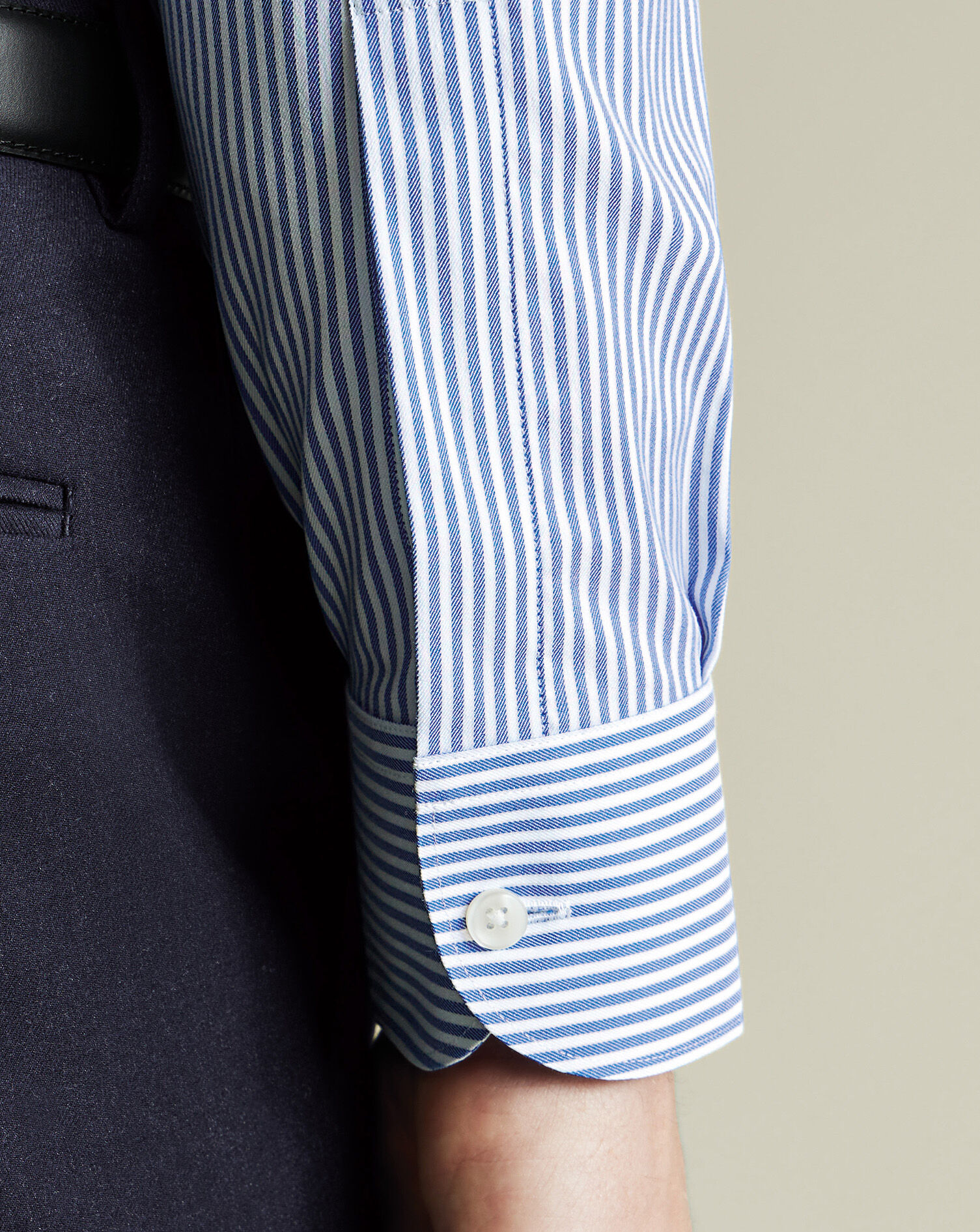 Non-Iron Performance Twill Stripe Shirt - Royal Blue