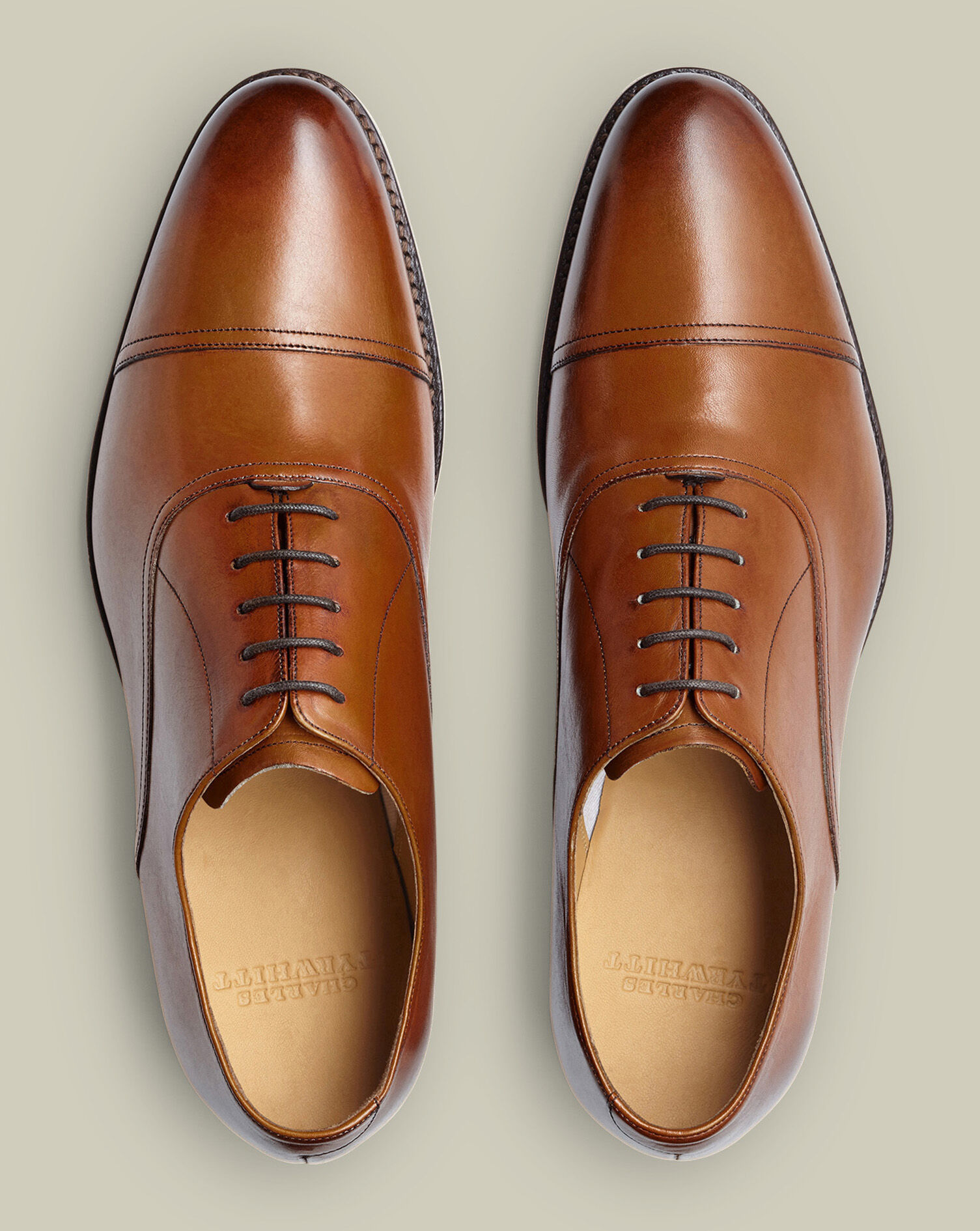 Leather Oxford Shoes - Tan