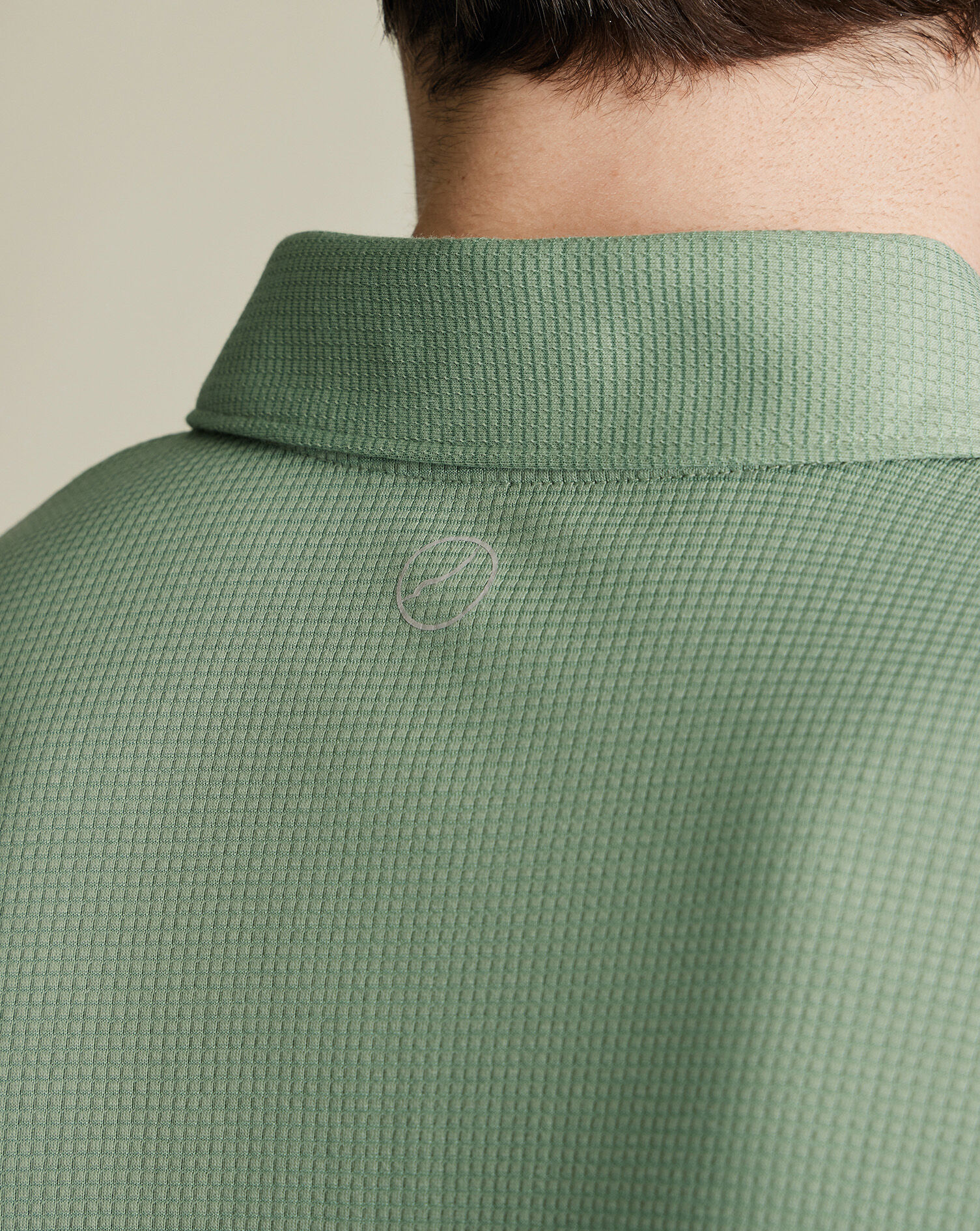 Performance Textured Zip-Neck Polo - Green