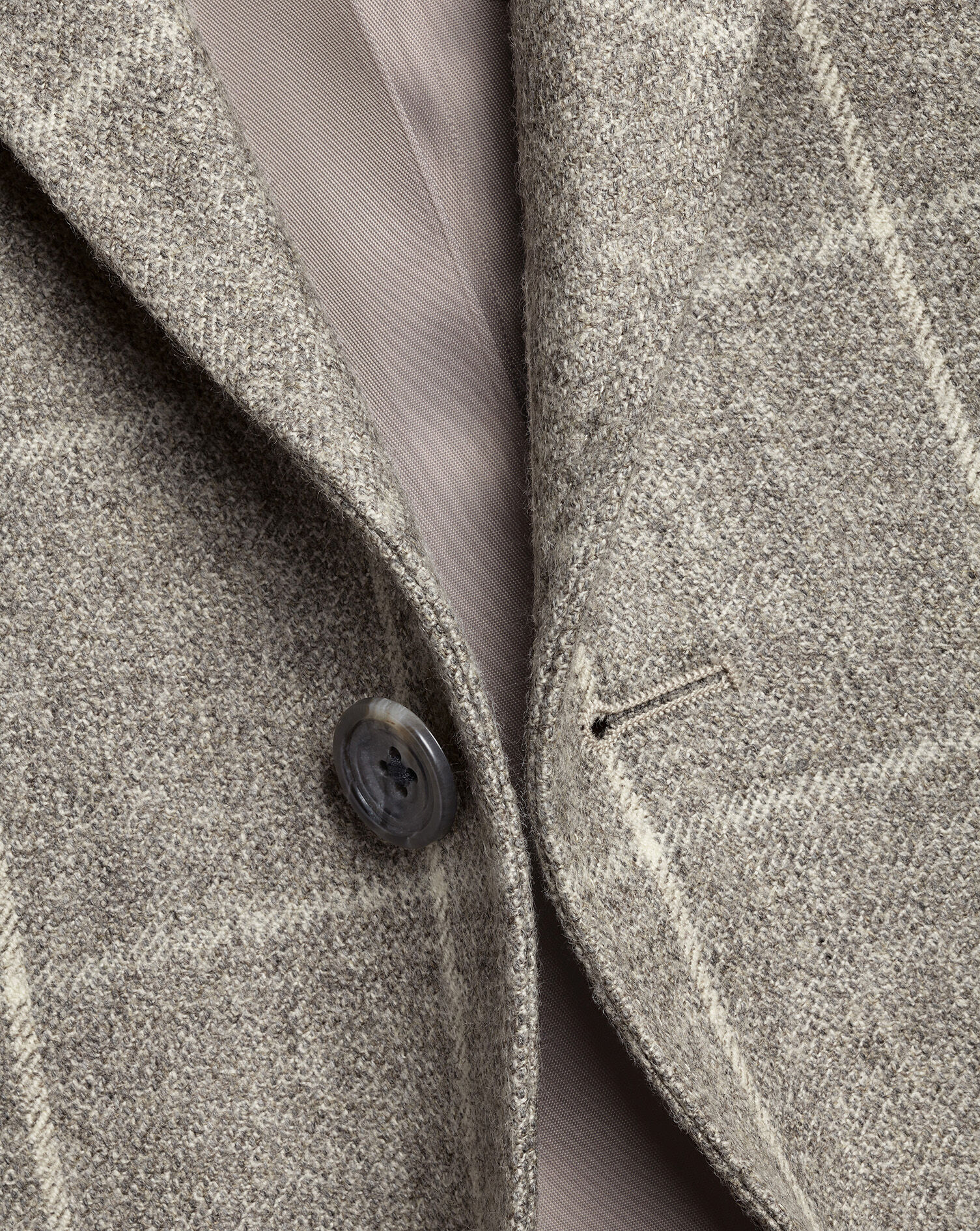 Wool Texture Twill Check Jacket - Limestone