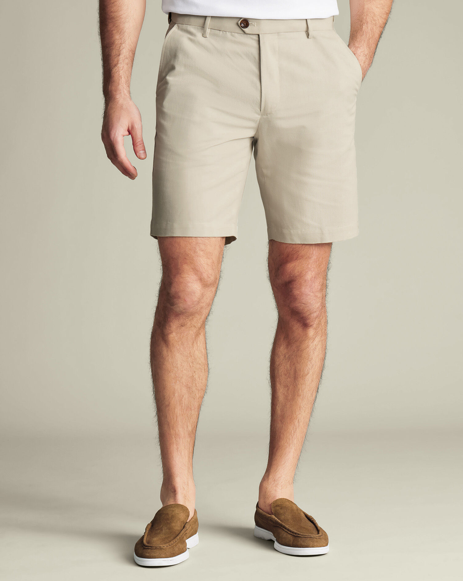 Cotton Linen Shorts - Stone