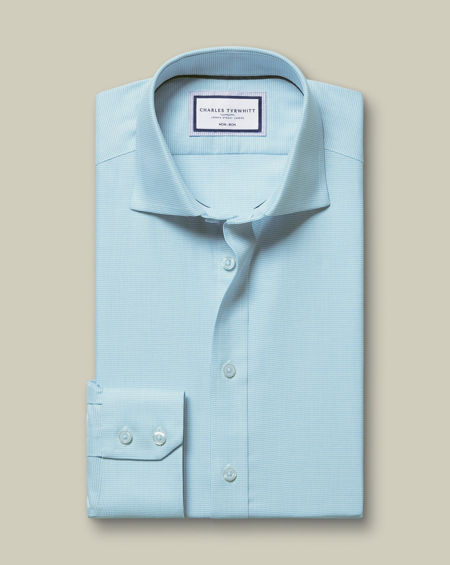 Non-Iron Westminster Weave Shirt - Aqua Green