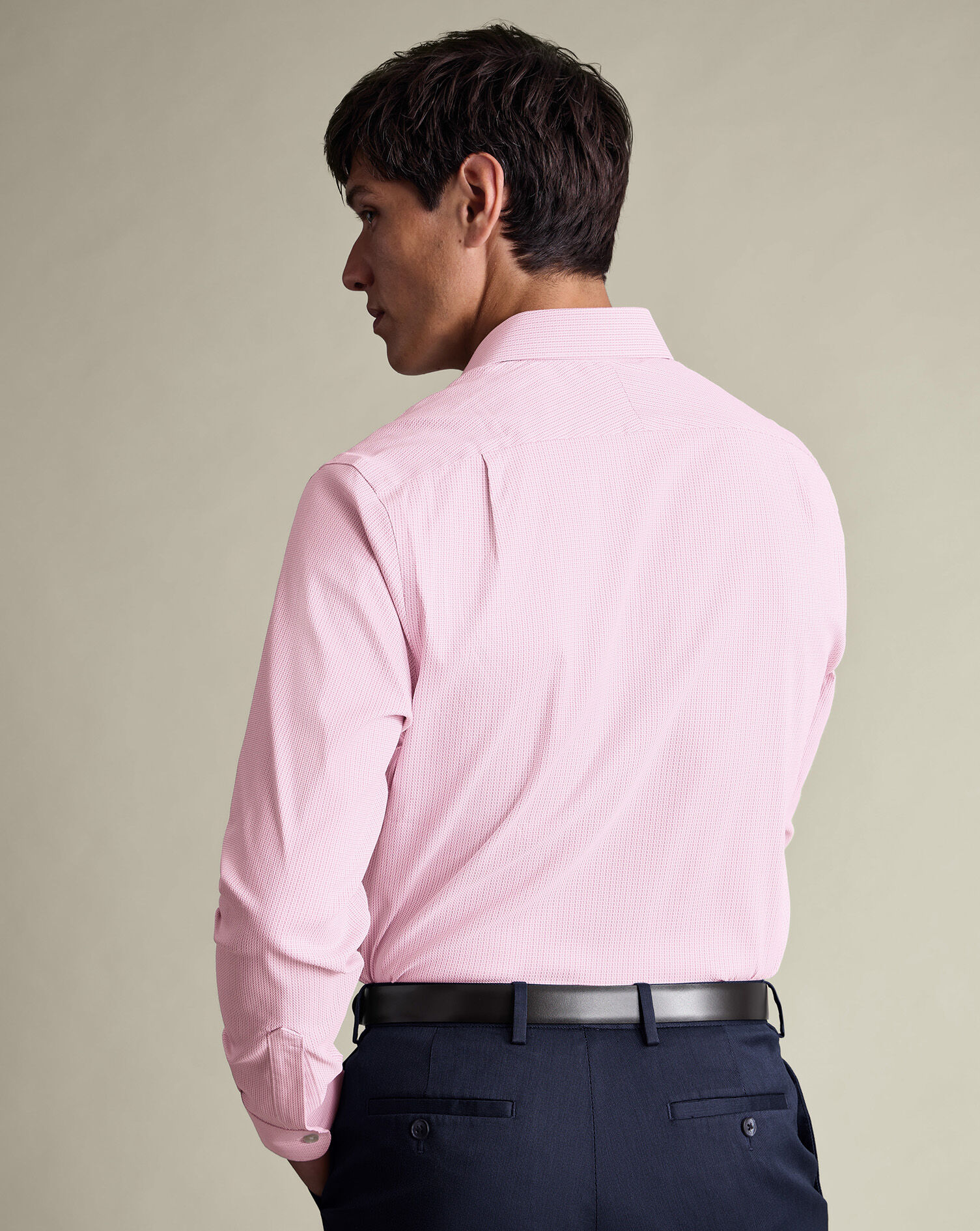 Non-Iron Performance Texture Shirt - Pink
