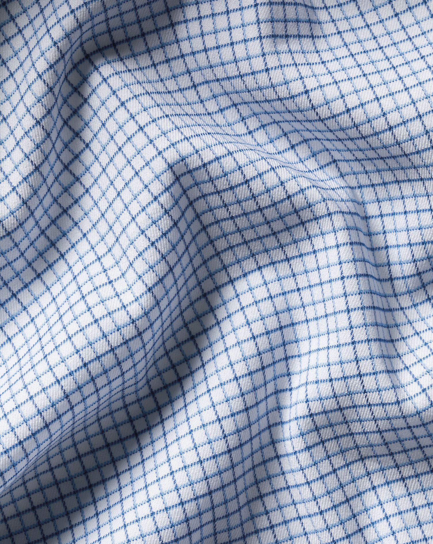 Non-Iron Performance Check Shirt - Mid Blue