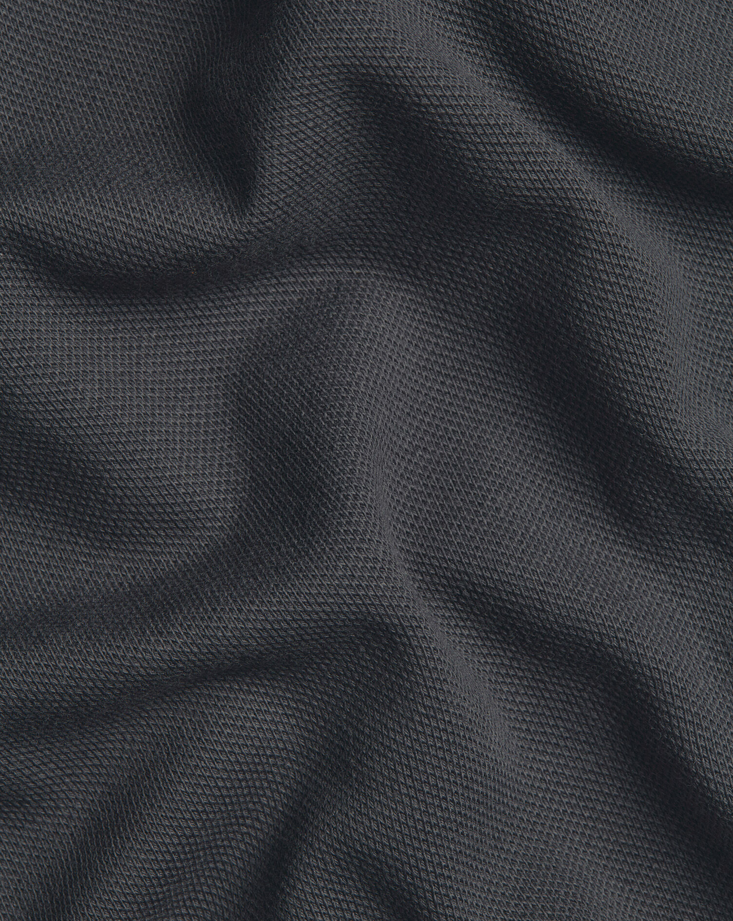 Long Sleeve Pique Polo - Charcoal Gray