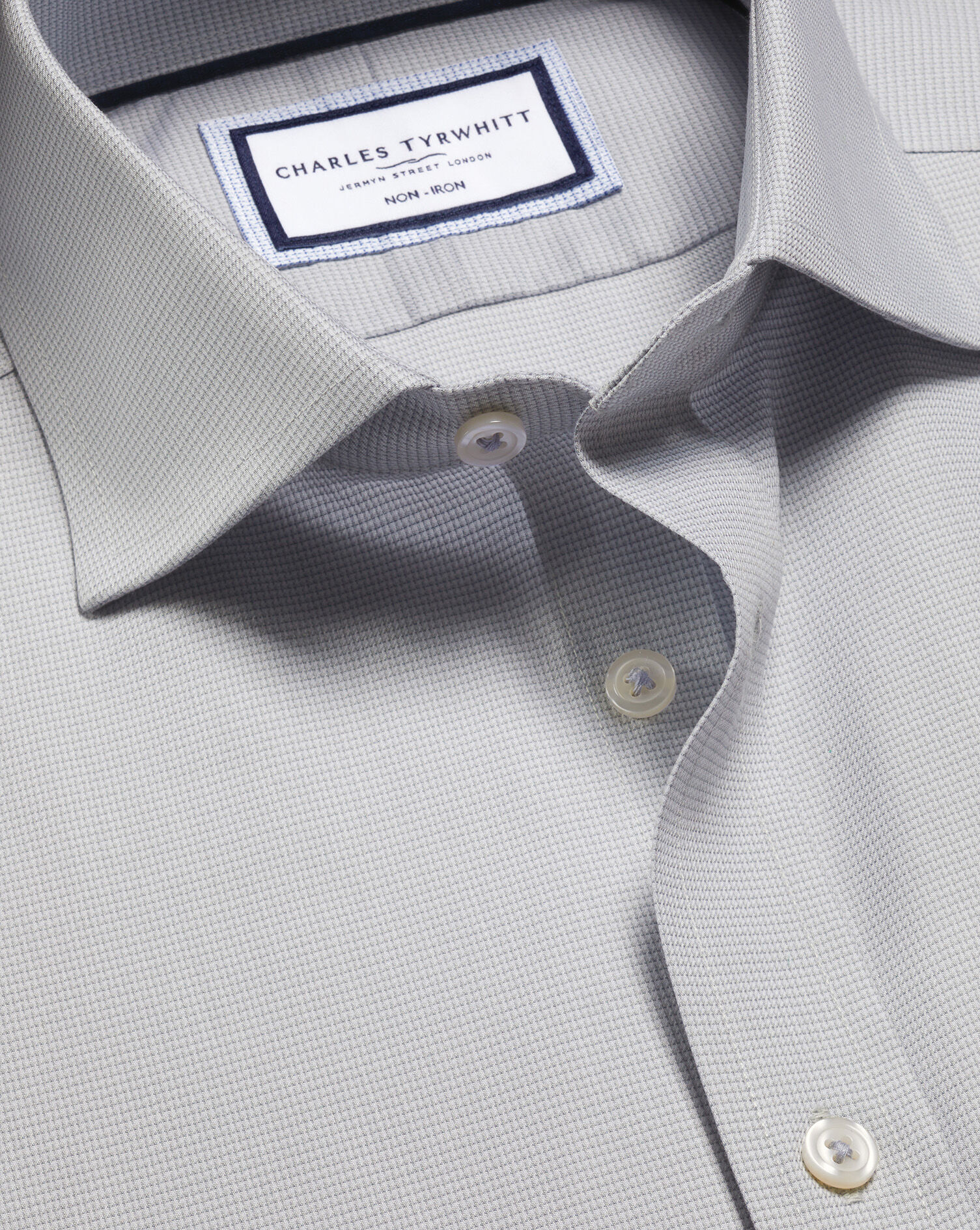 Non-Iron Westminster Weave Shirt - Silver Gray