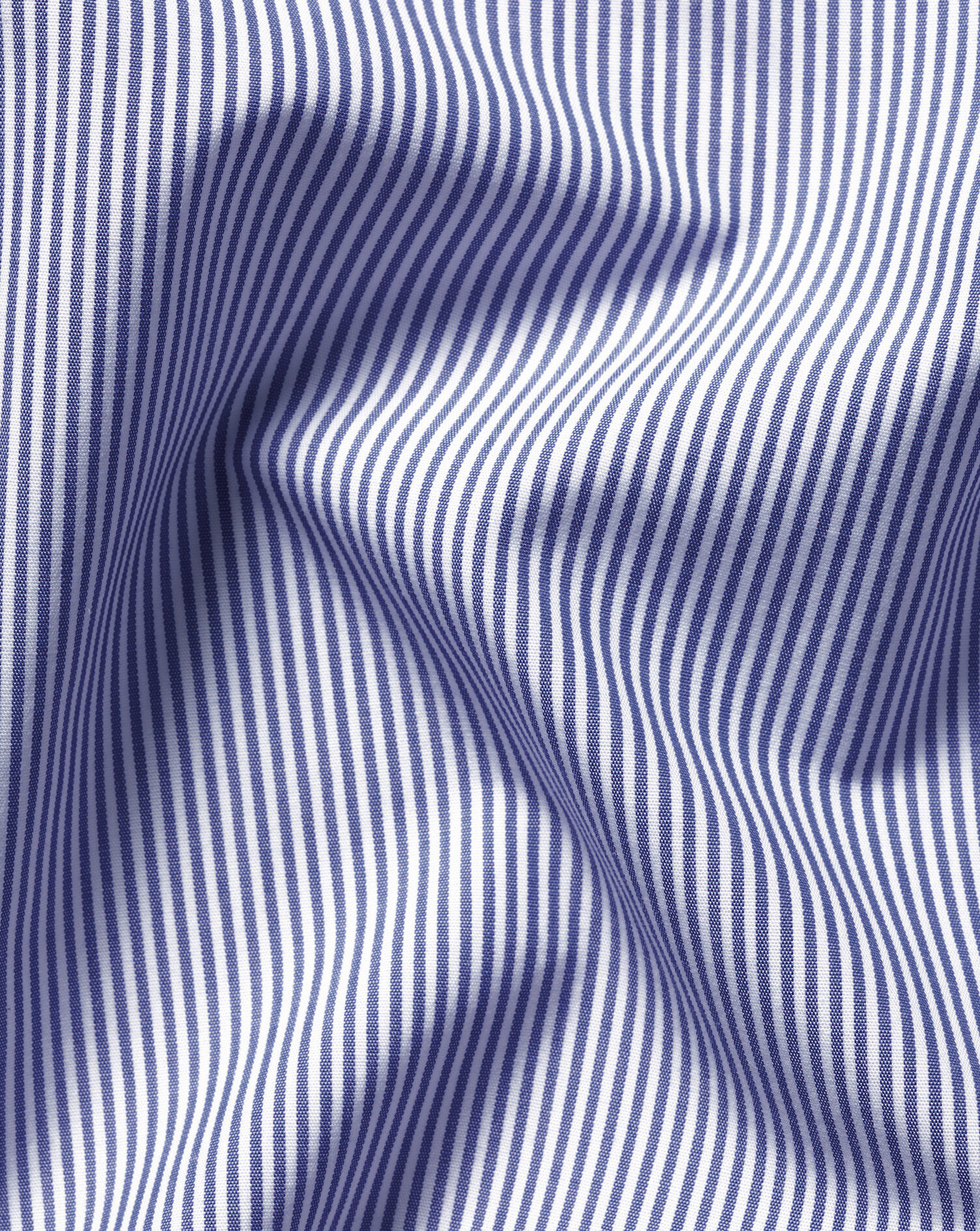 Spread Collar Non-Iron Poplin Bengal Stripe Shirt - Royal Blue