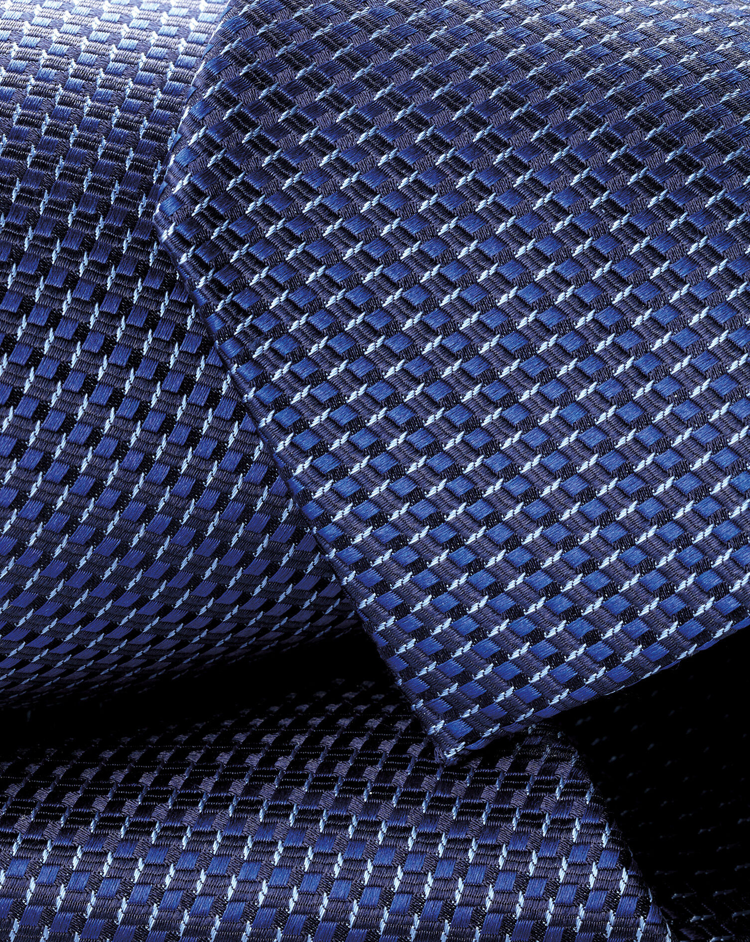 Silk Semi-Plain Patterned Tie - Royal Blue